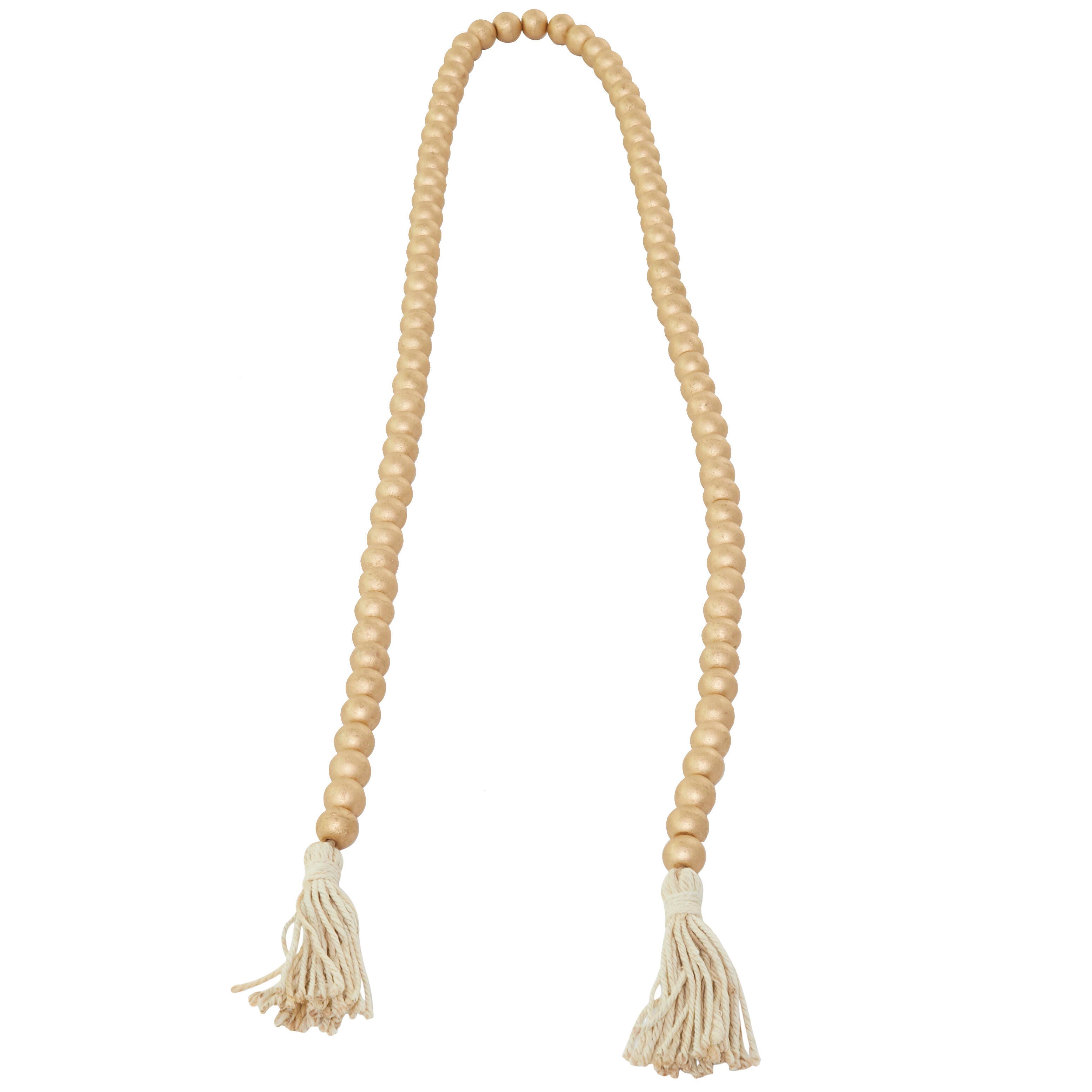 Bayberry Lane Carved Garland with Fringe Tassel, Gold, large