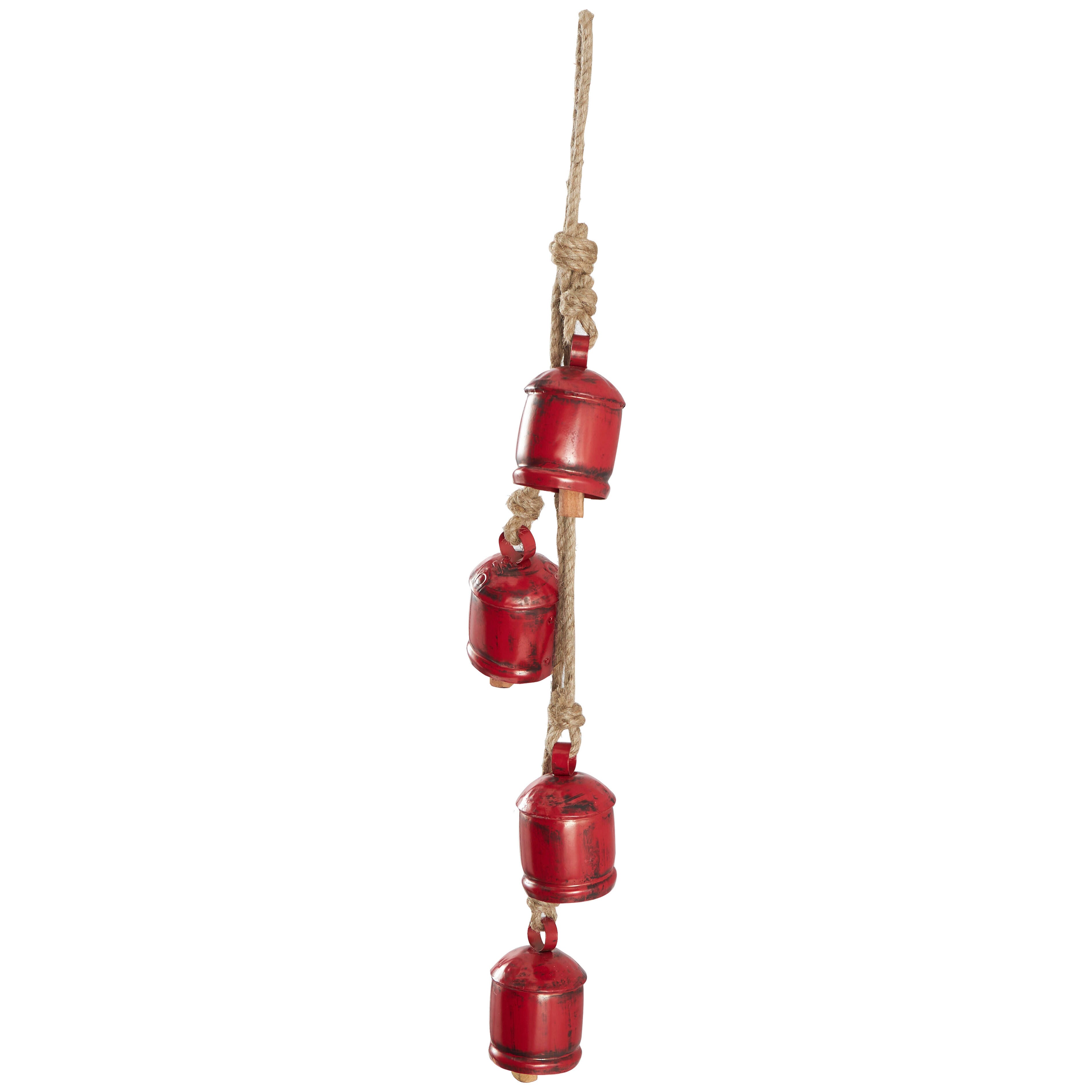 Bayberry Lane Tibetan Bells with 4 Bells on Rope, Red, large