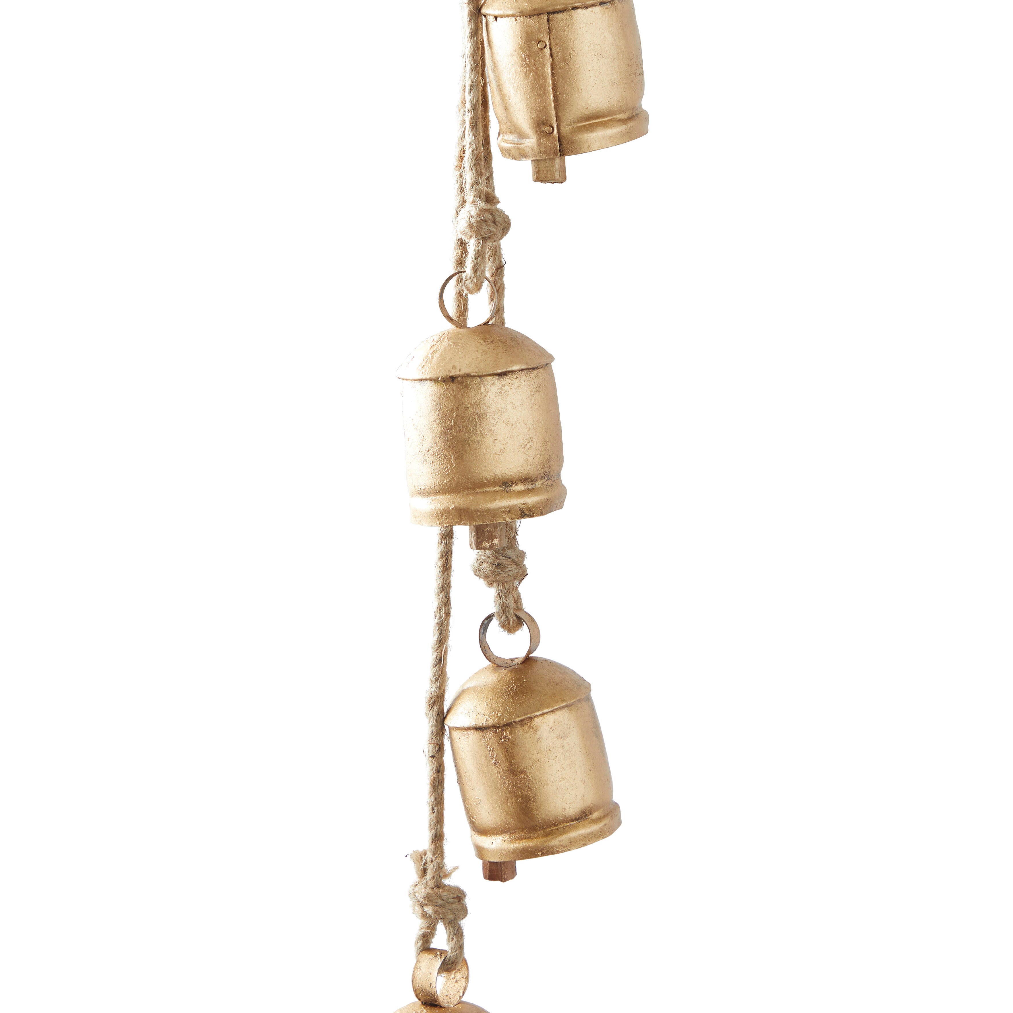 Bayberry Lane Tibetan Bells with 4 Bells on Rope, Gold, large