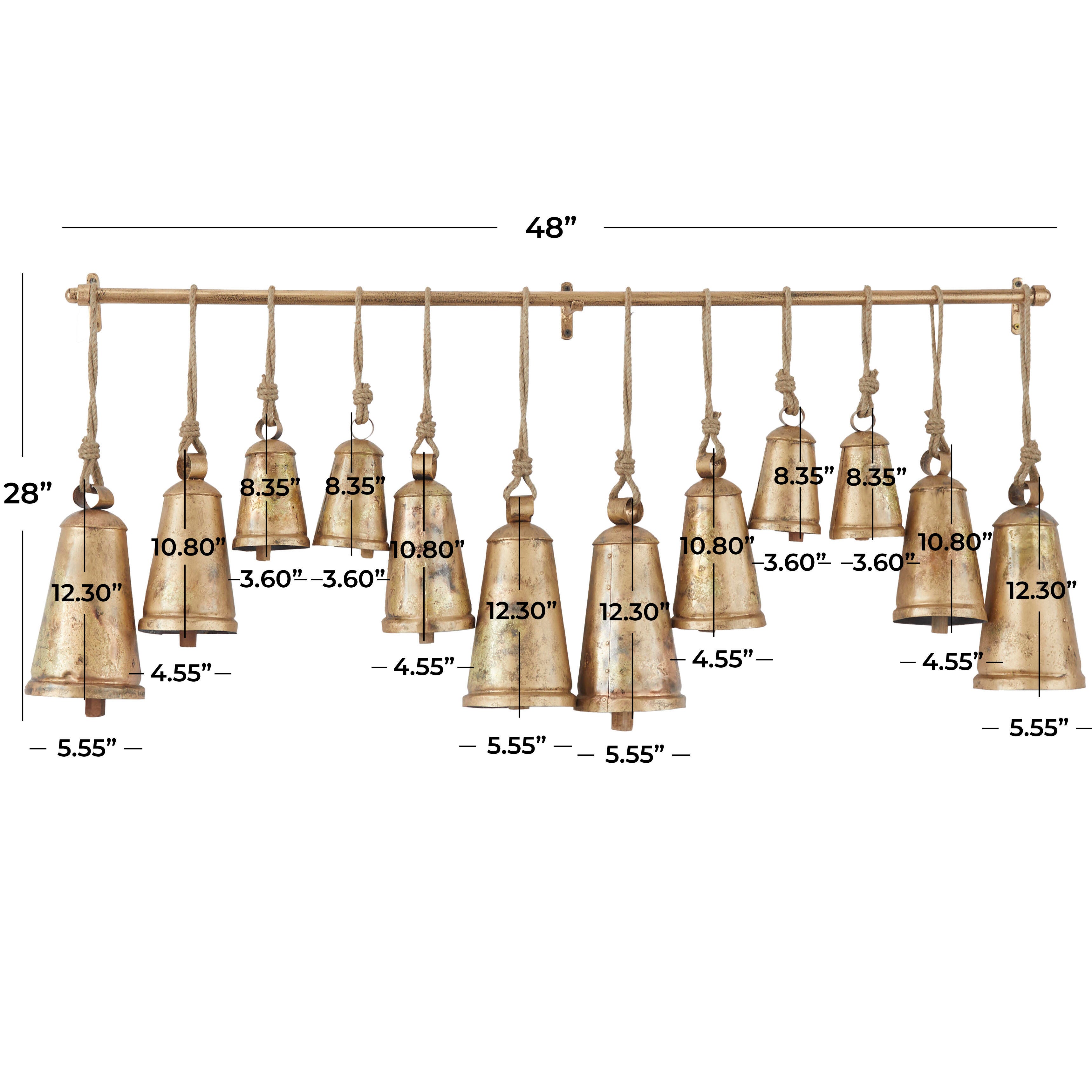 Bayberry Lane Cow Bells with 12 Bells and Rod, , large