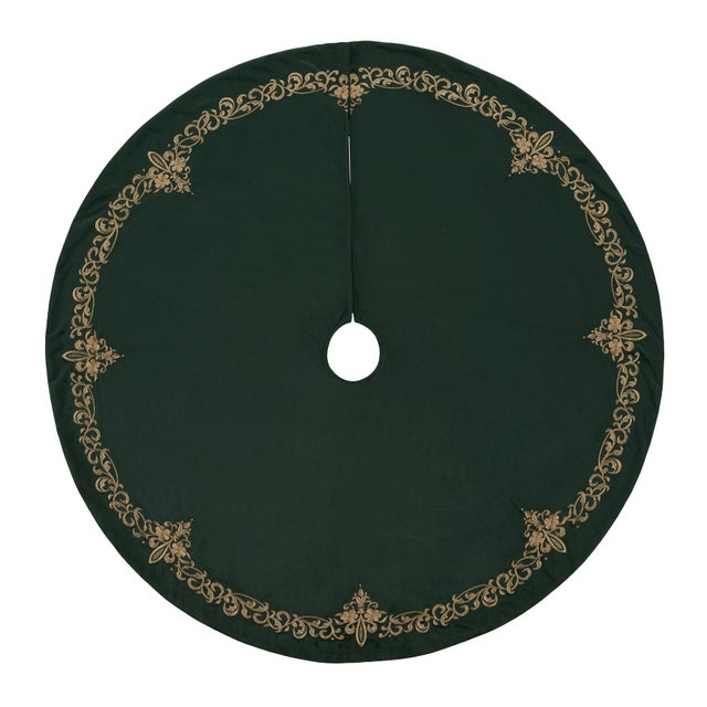 J. Queen New York Noelle Tree Skirt Christmas Tree Skirt, Evergreen