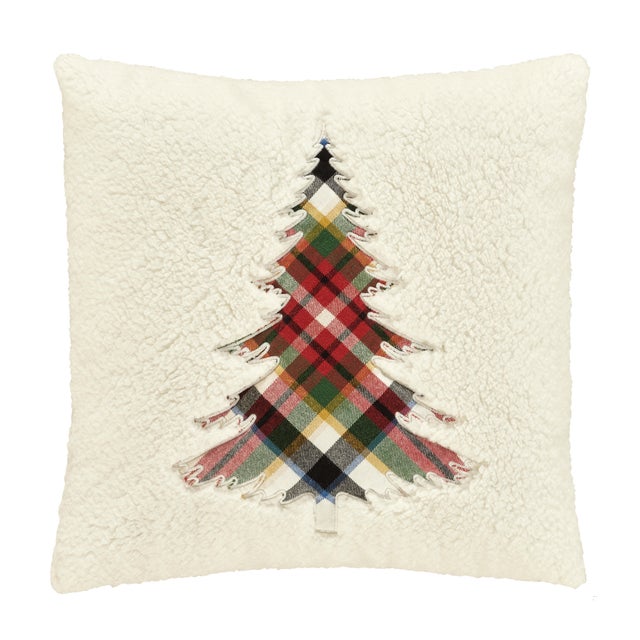 J. Queen New York Christopher Plaid Square Embellished Decorative Throw Pillow