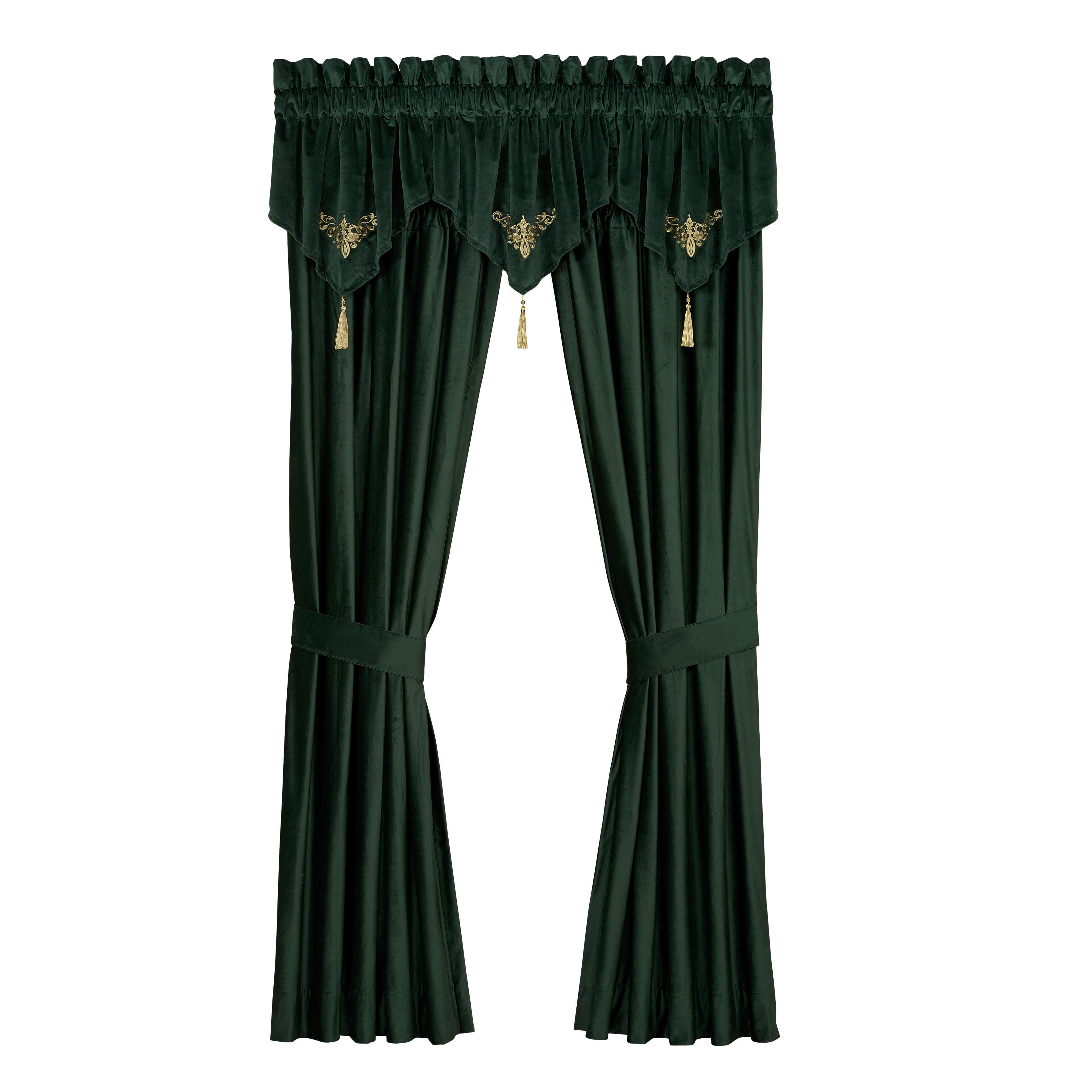 J. Queen New York Noelle Evergreen 84" Window Panel Pair, Evergreen, large