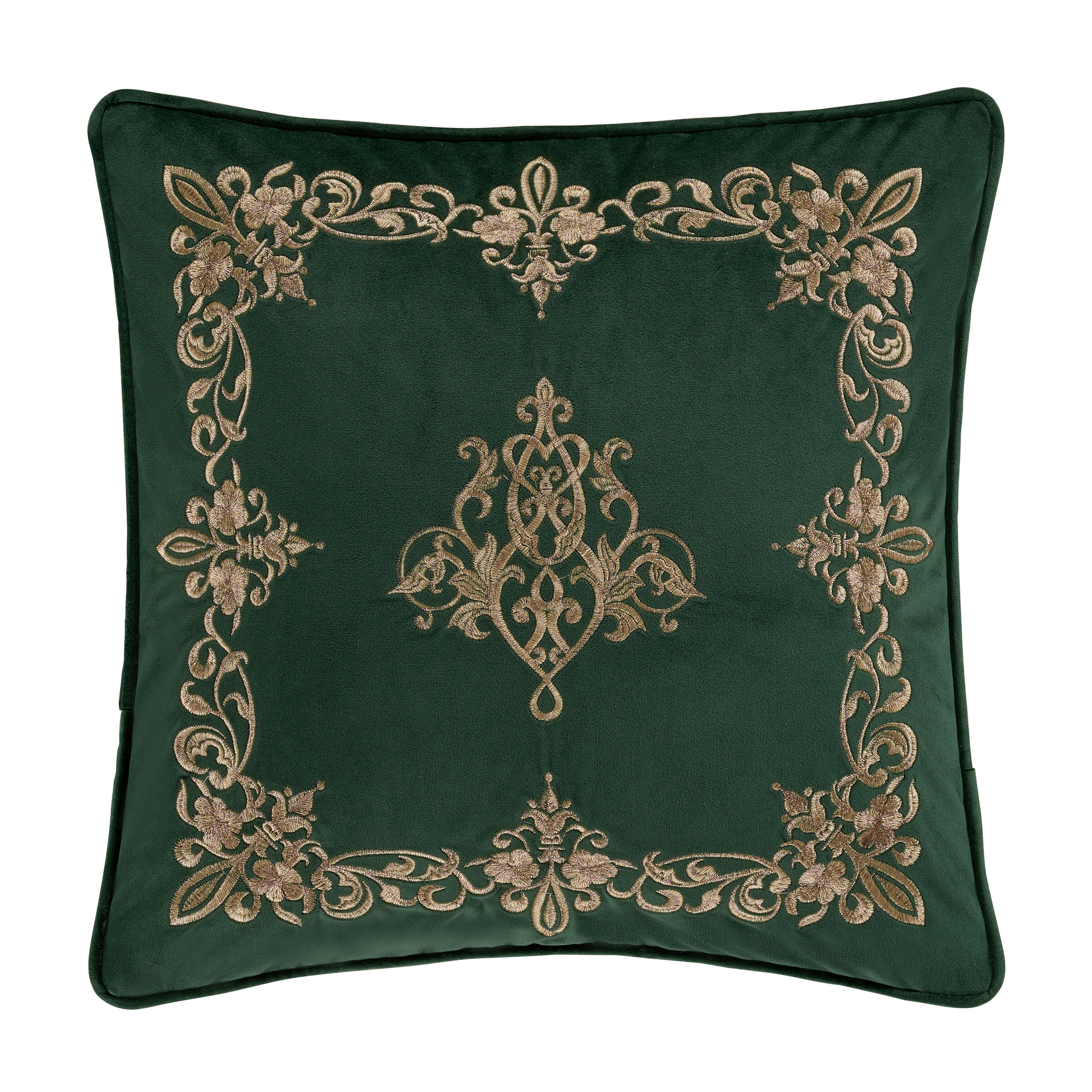 J. Queen New York Noelle Evergreen Square Decorative Throw Pillow, , large