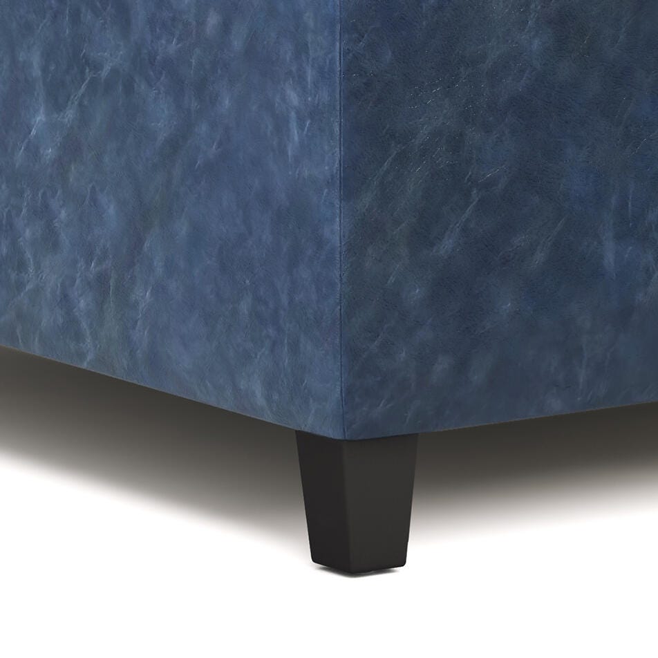Simpli Home Harrison Coffee Table Ottoman, Denim Blue, large