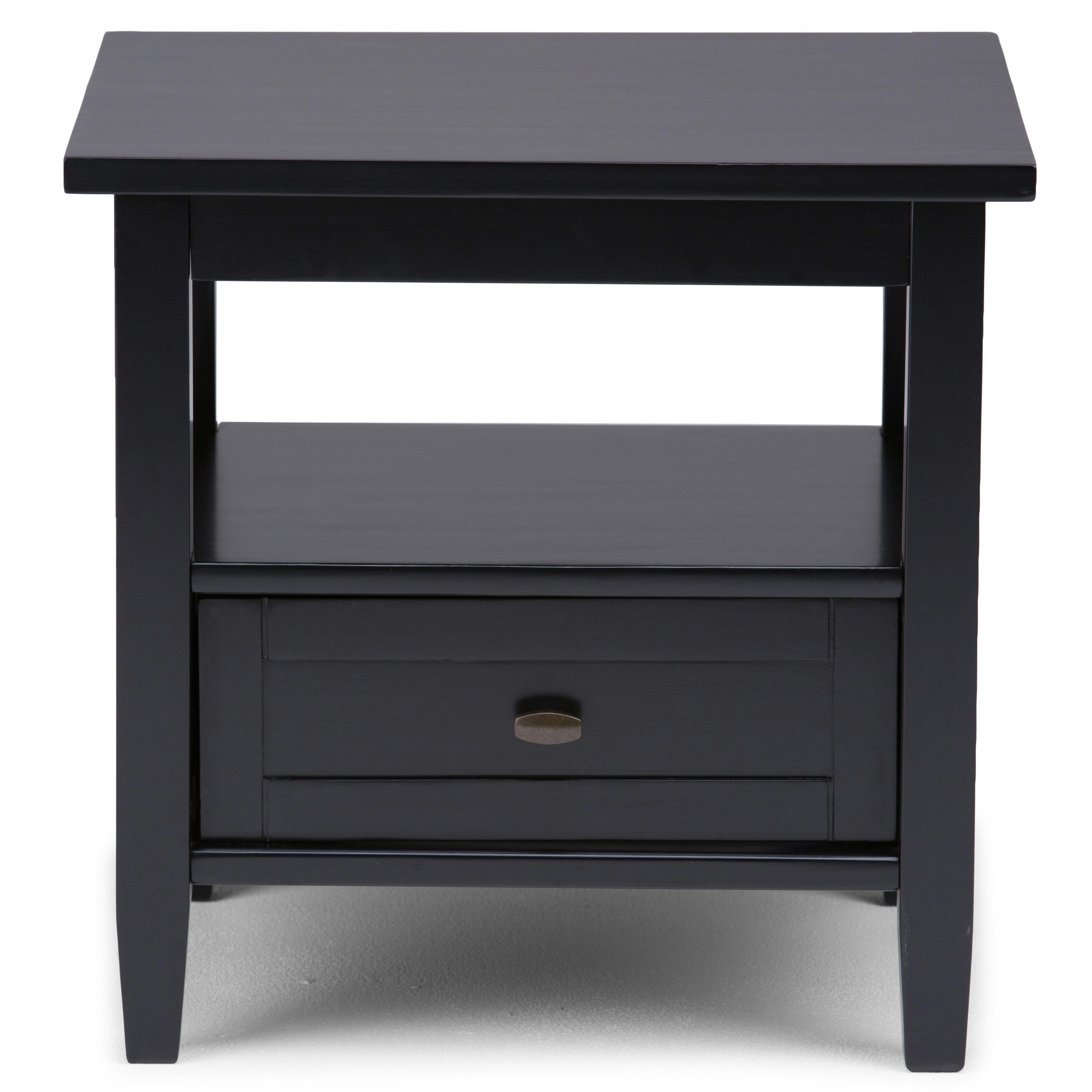 Simpli Home Warm Shaker End Table, Black, large