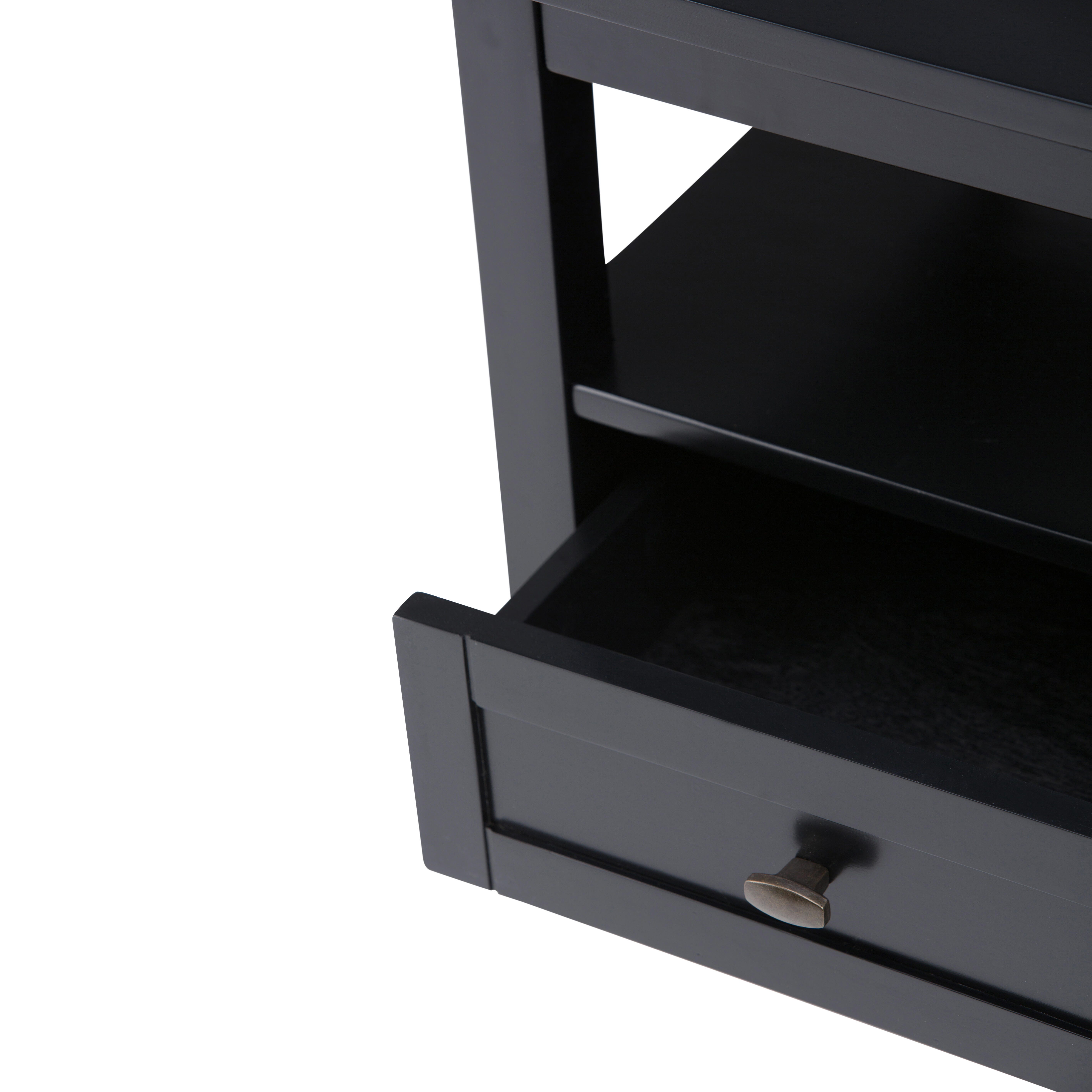 Simpli Home Warm Shaker End Table, Black, large