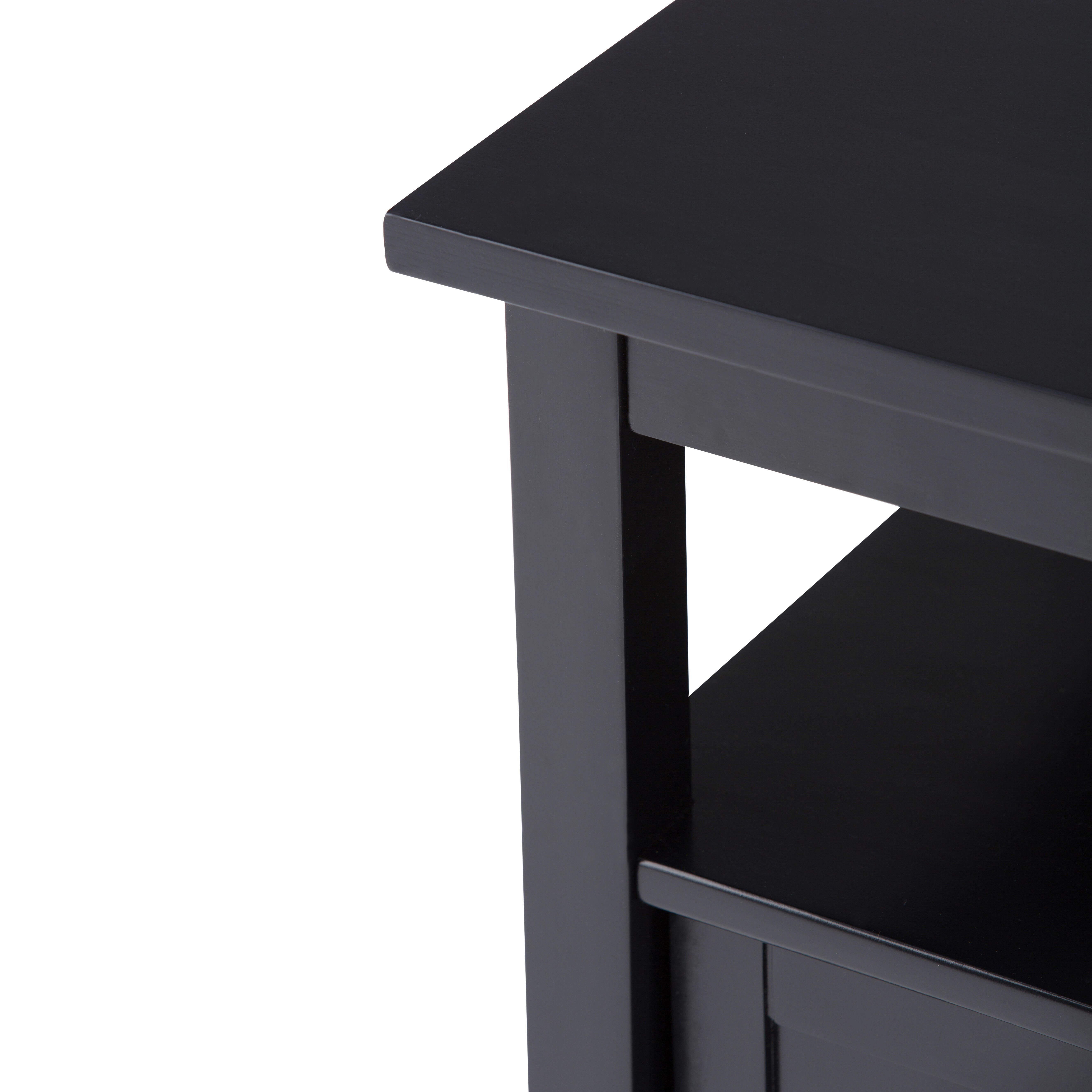 Simpli Home Warm Shaker End Table, Black, large