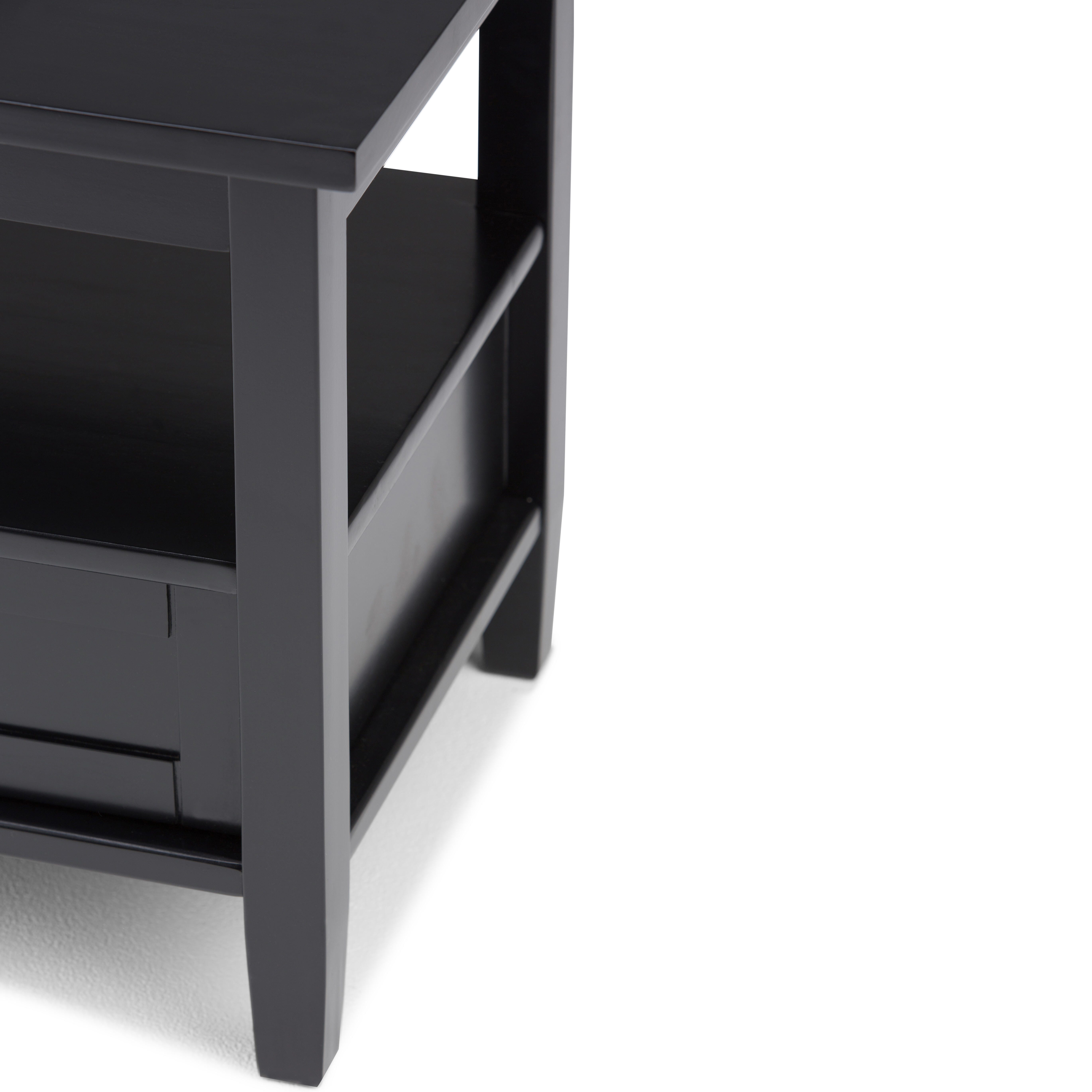 Simpli Home Warm Shaker End Table, Black, large