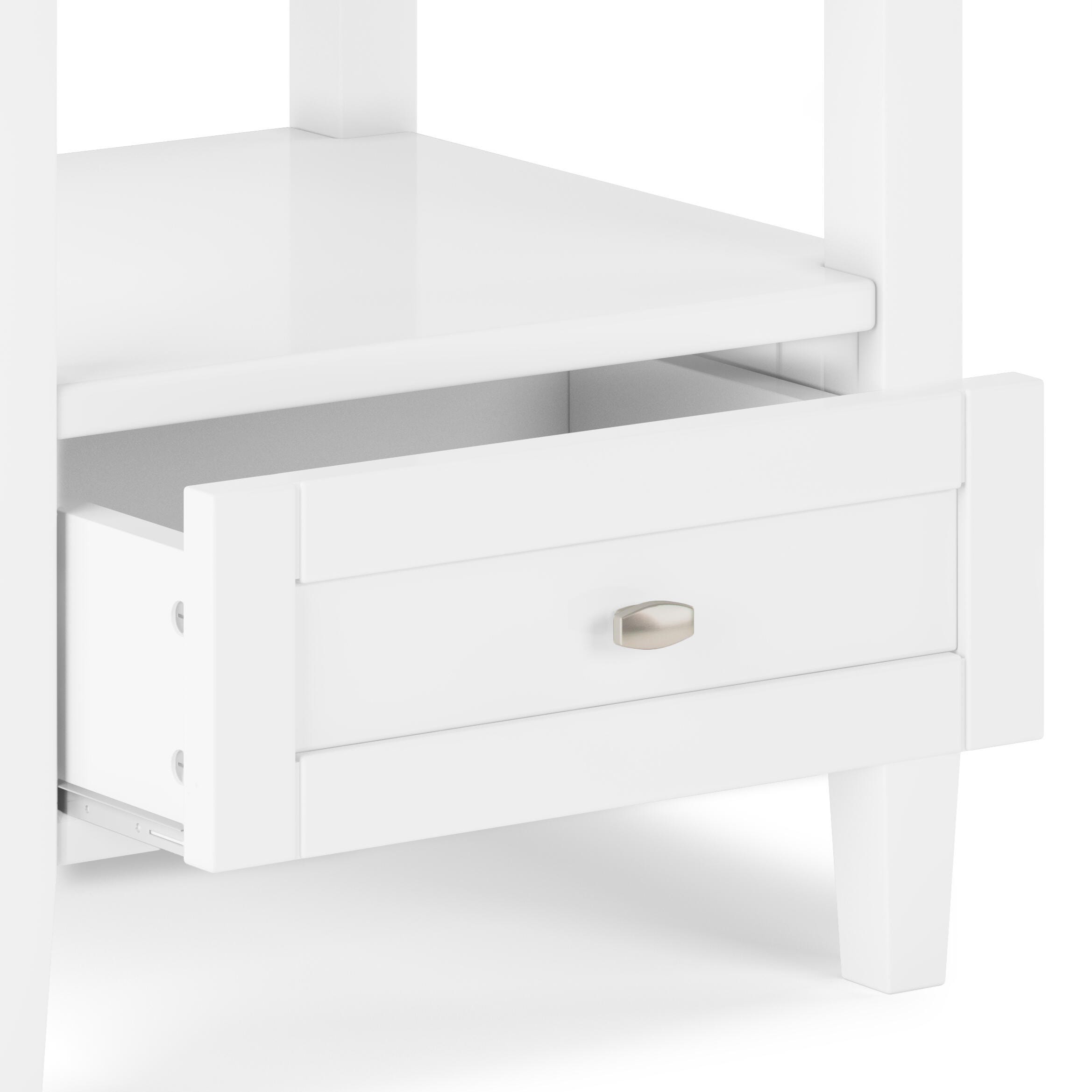 Simpli Home Warm Shaker End Table, White, large