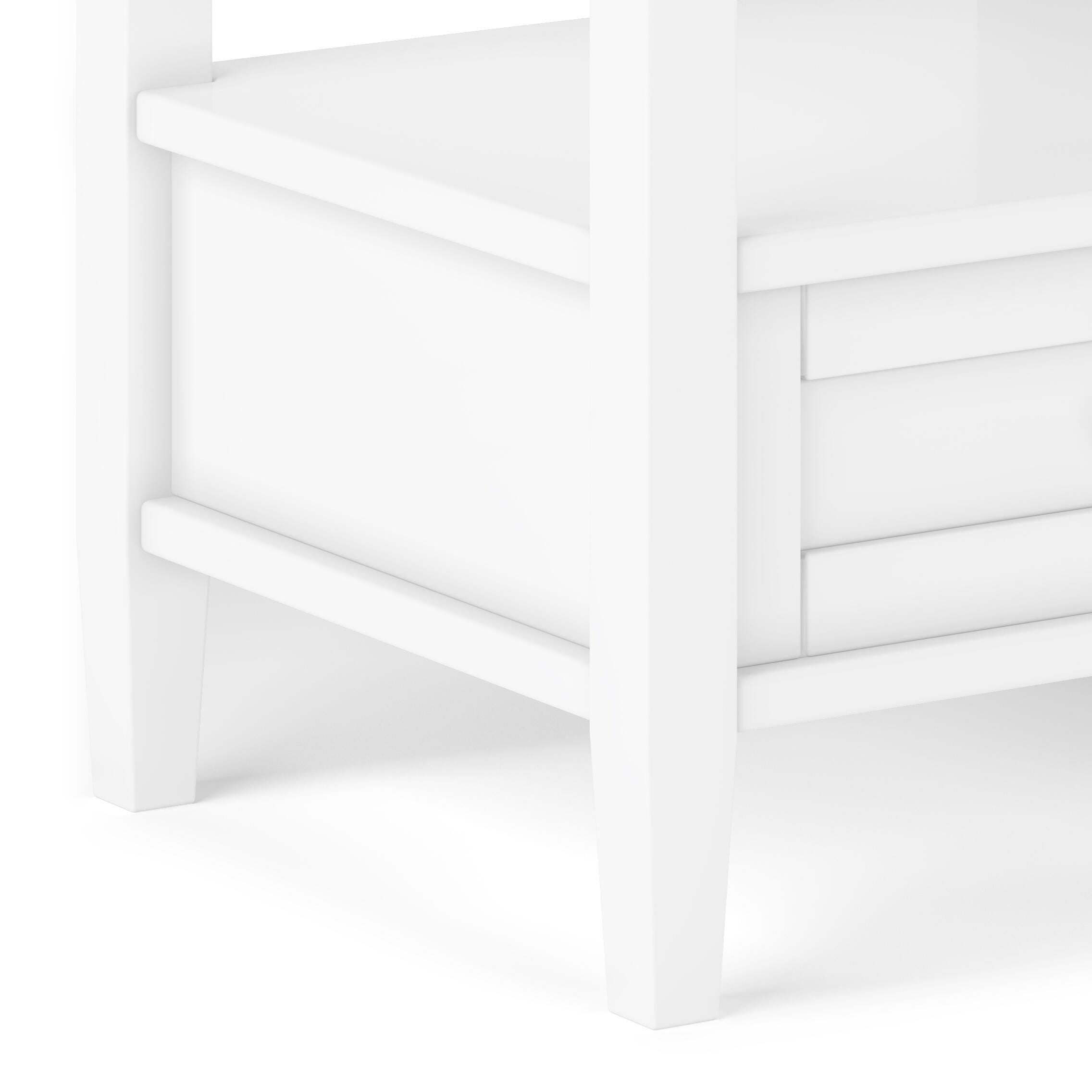 Simpli Home Warm Shaker End Table, White, large