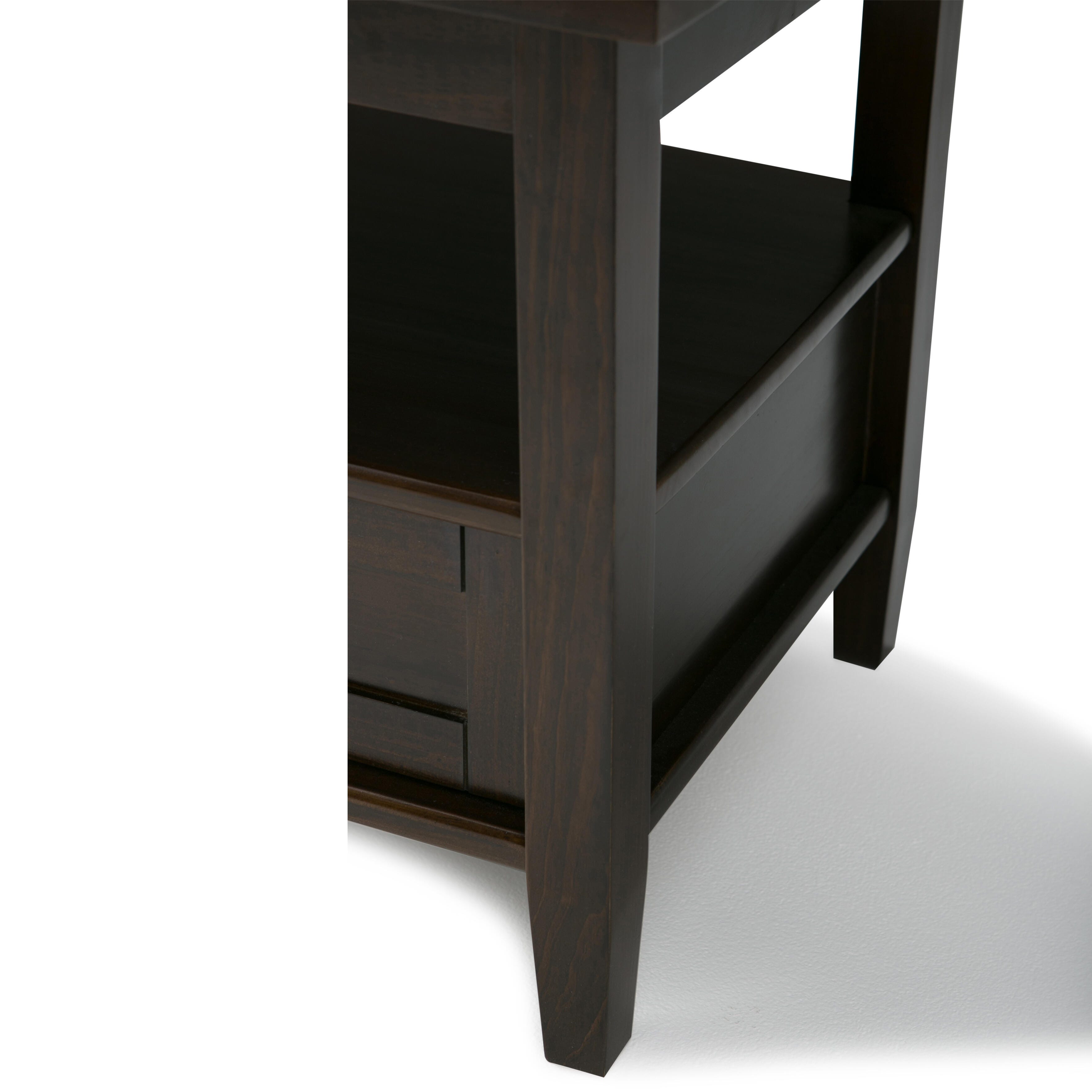 Simpli Home Warm Shaker End Table, Tobacco Brown, large