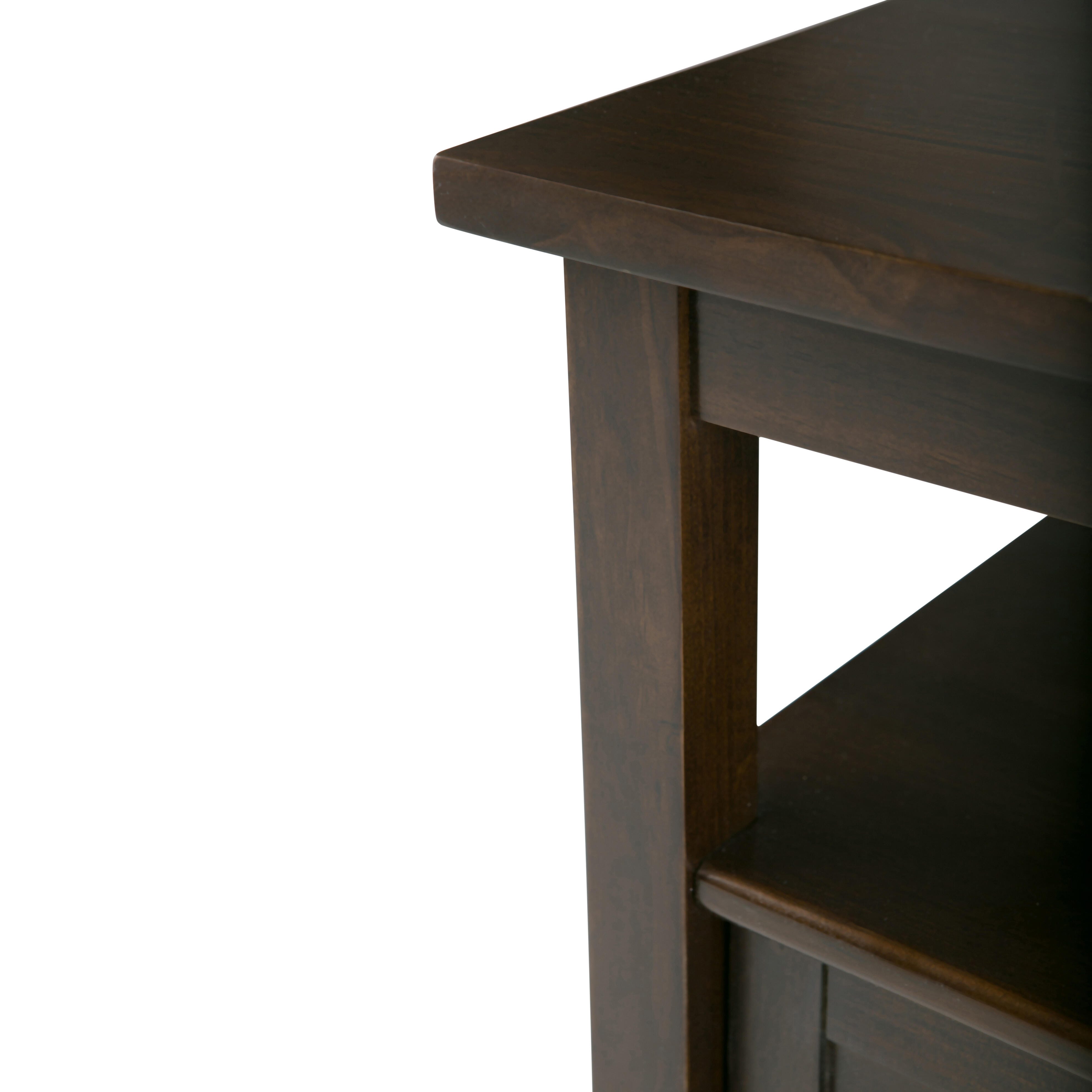 Simpli Home Warm Shaker End Table, Tobacco Brown, large