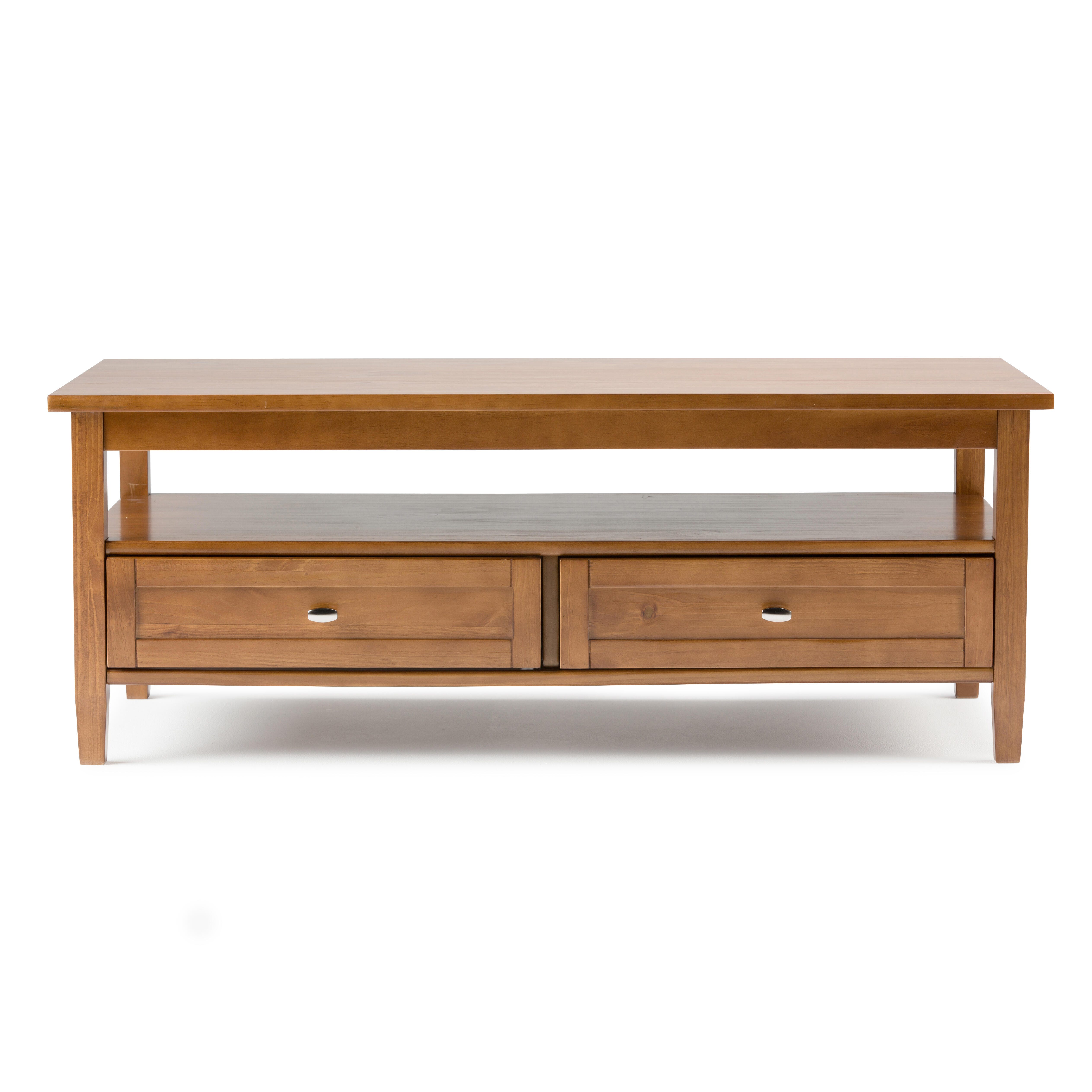 Simpli Home Warm Shaker Coffee Table, Light Golden Brown, large