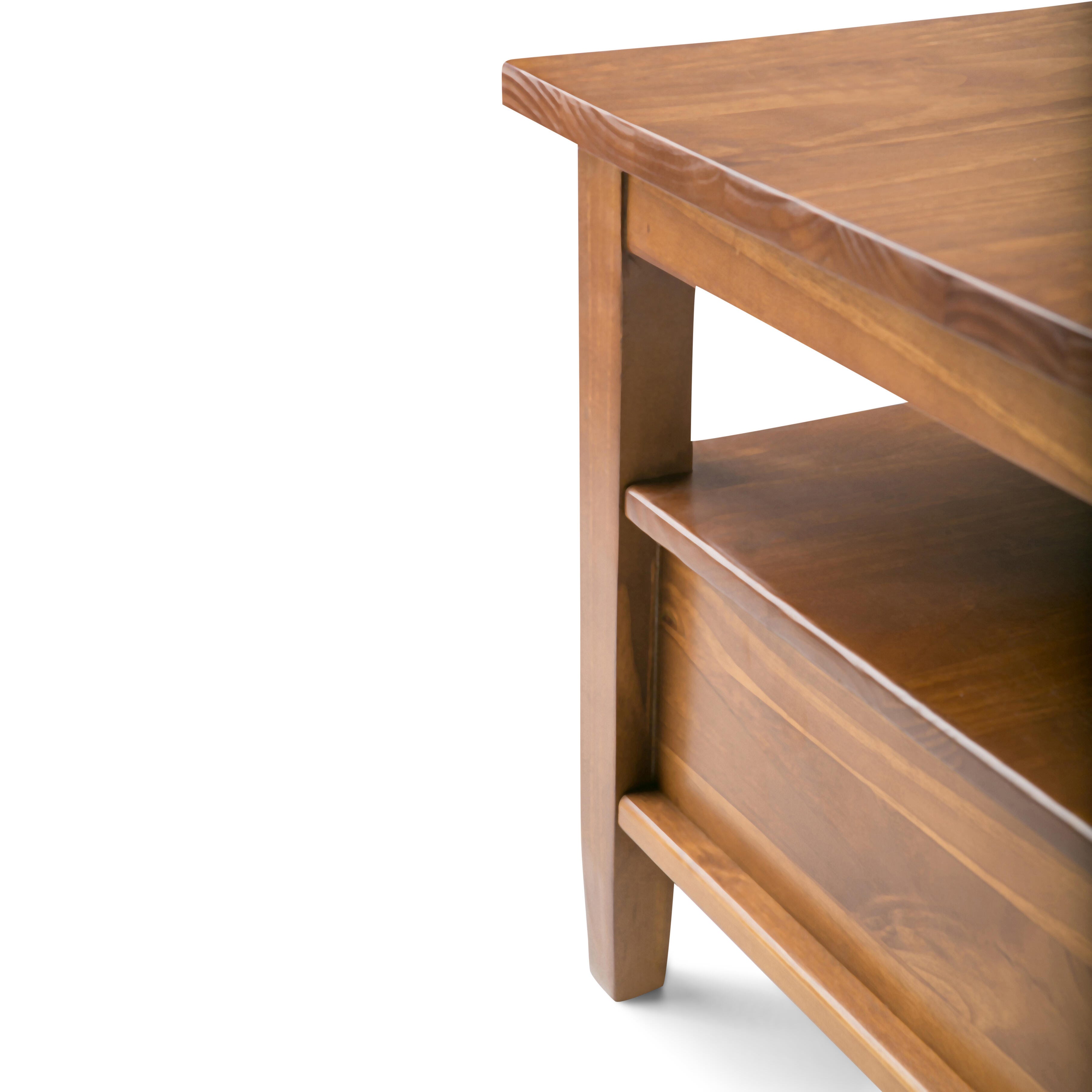 Simpli Home Warm Shaker Coffee Table, Light Golden Brown, large