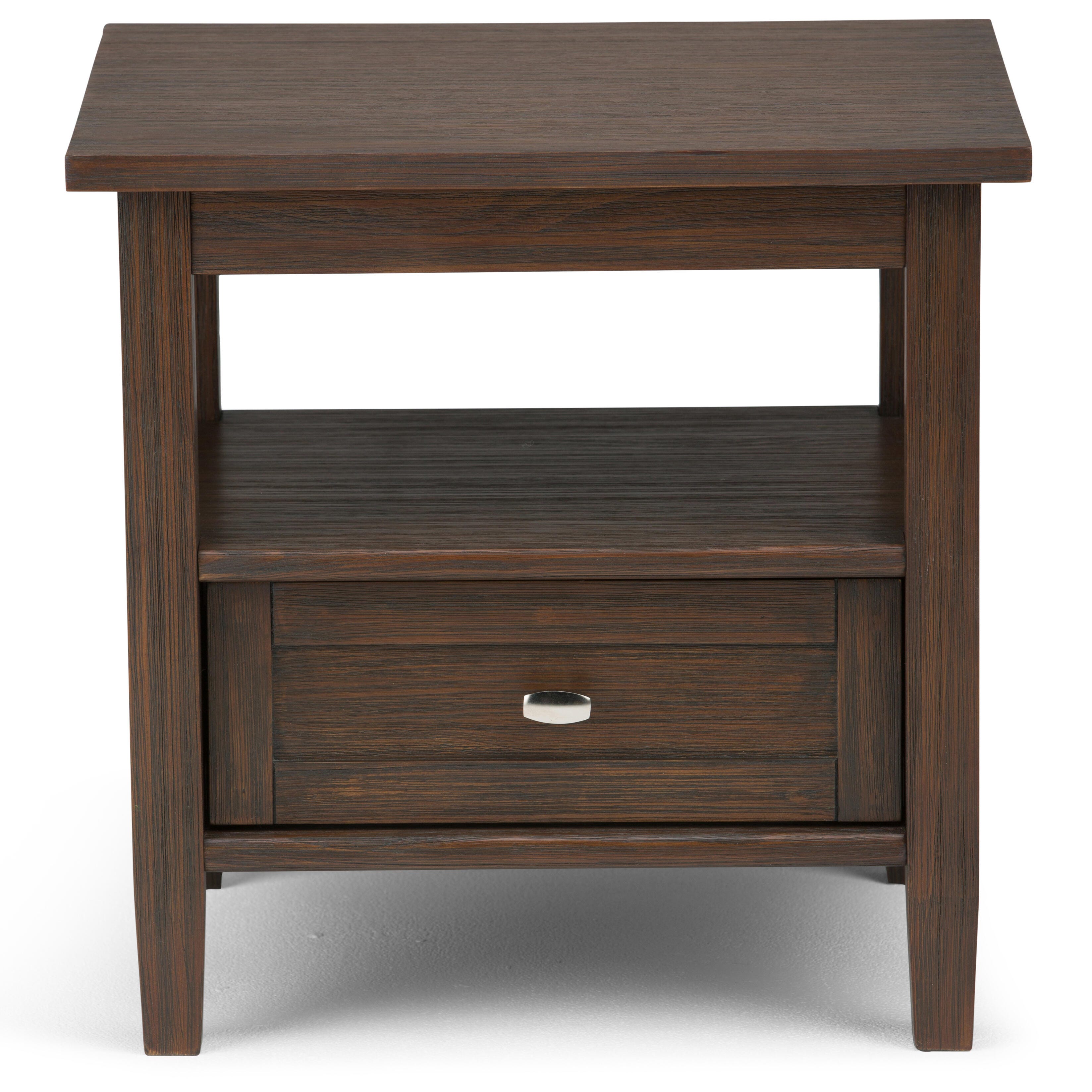 Simpli Home Warm Shaker End Table, Farmhouse Brown, large