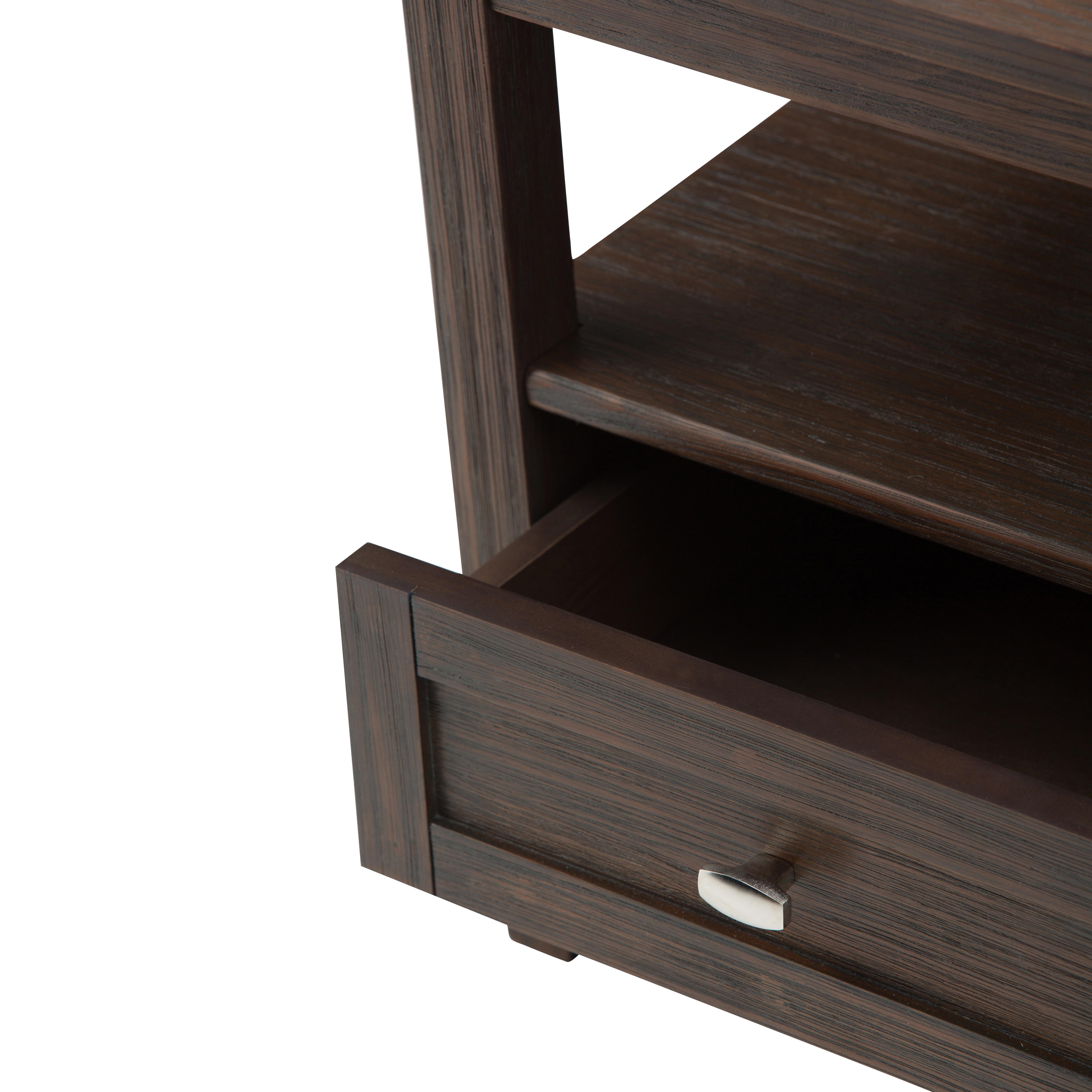 Simpli Home Warm Shaker End Table, Farmhouse Brown, large