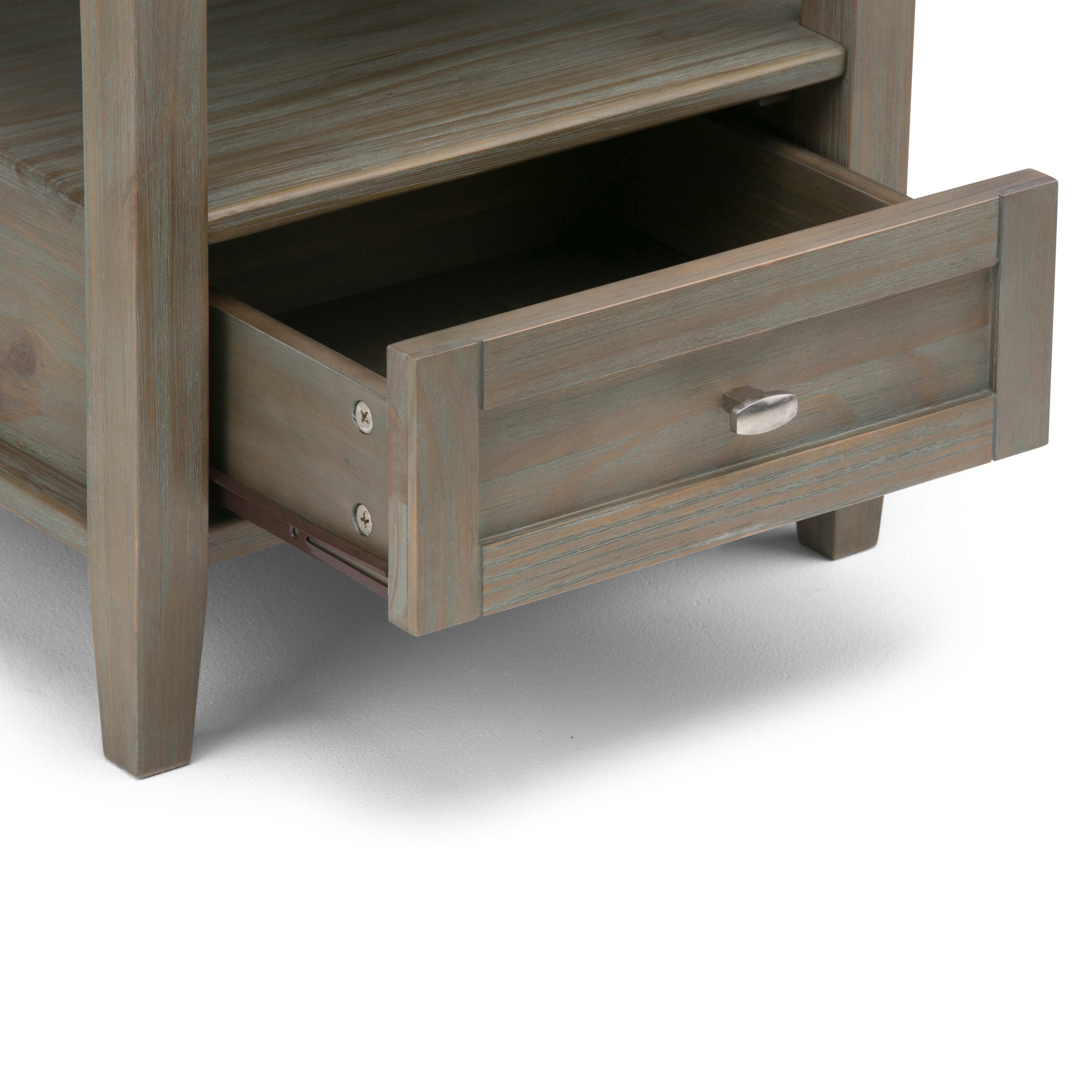 Simpli Home Warm Shaker End Table, Distressed Gray, large