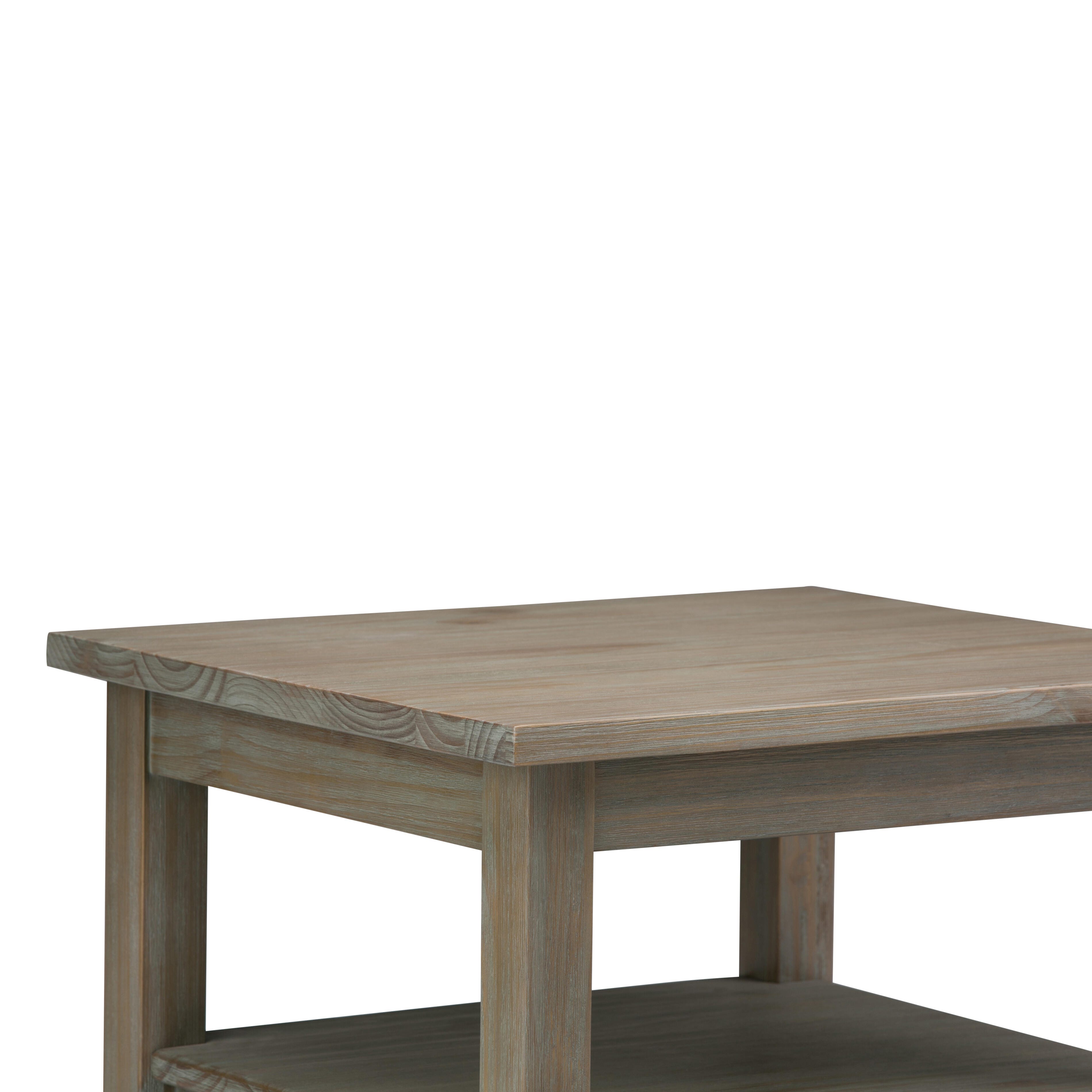 Simpli Home Warm Shaker End Table, Distressed Gray, large
