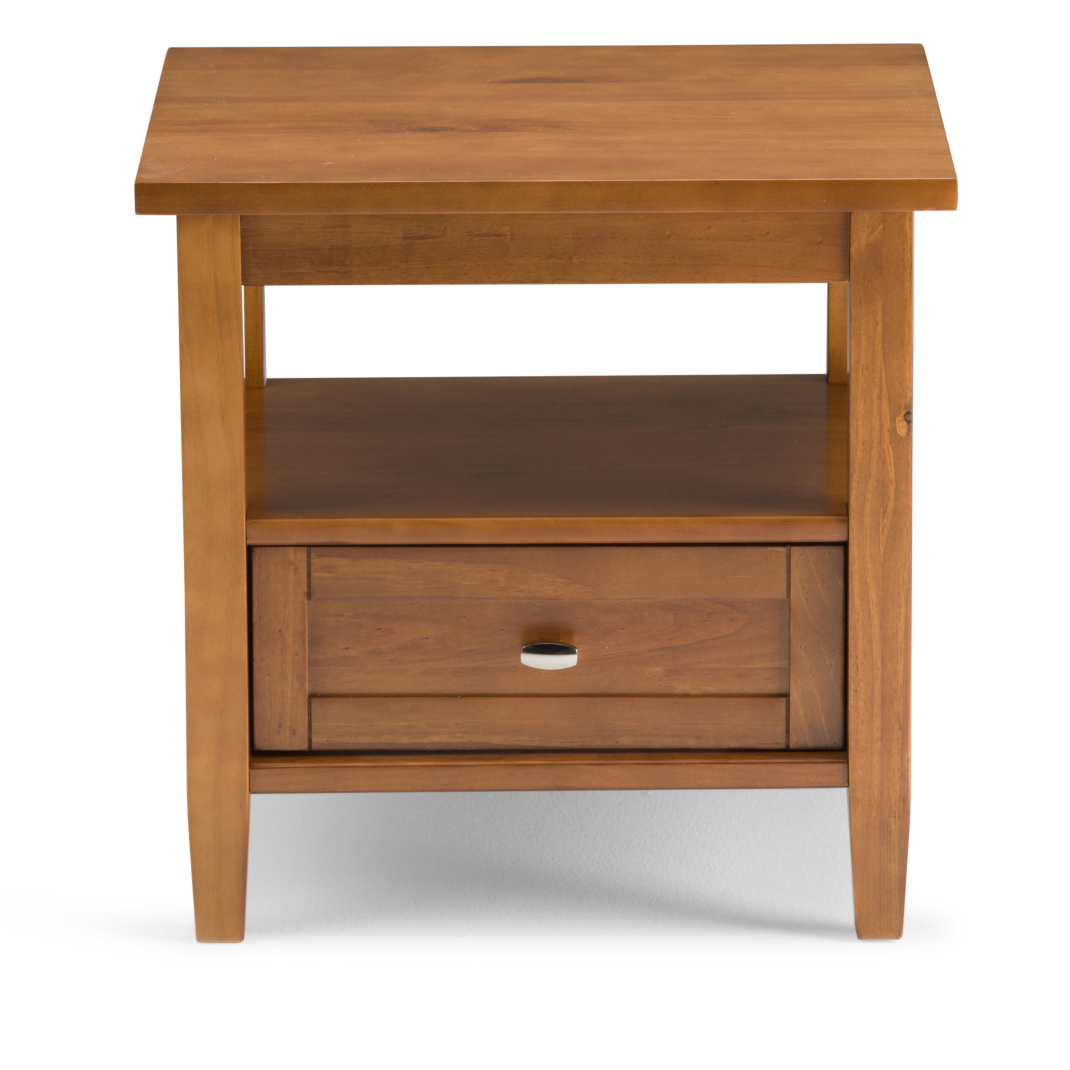 Simpli Home Warm Shaker End Table, Light Golden Brown, large