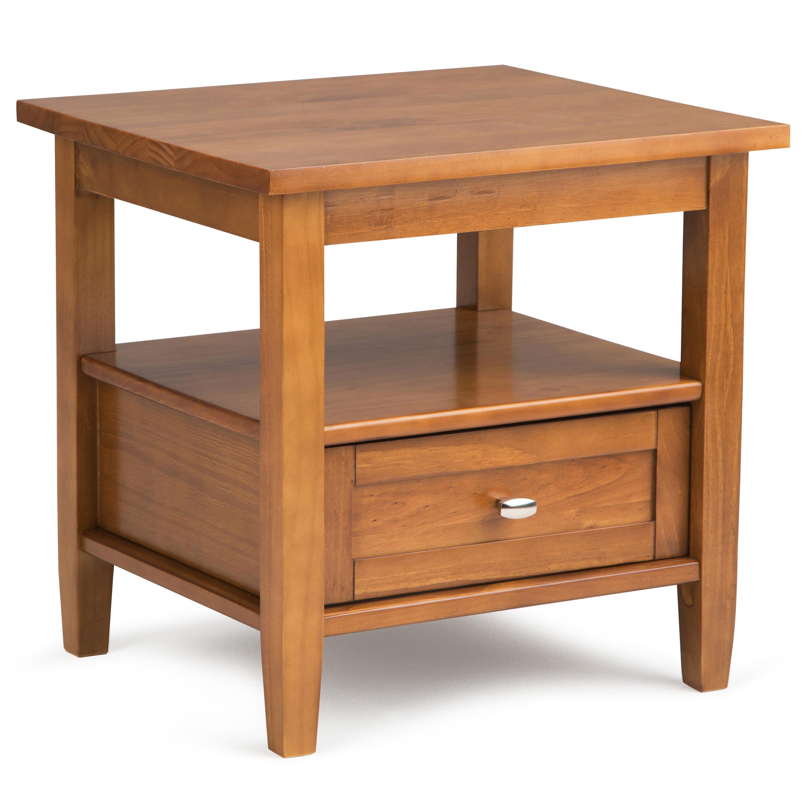 Simpli Home Warm Shaker End Table, Light Golden Brown, large