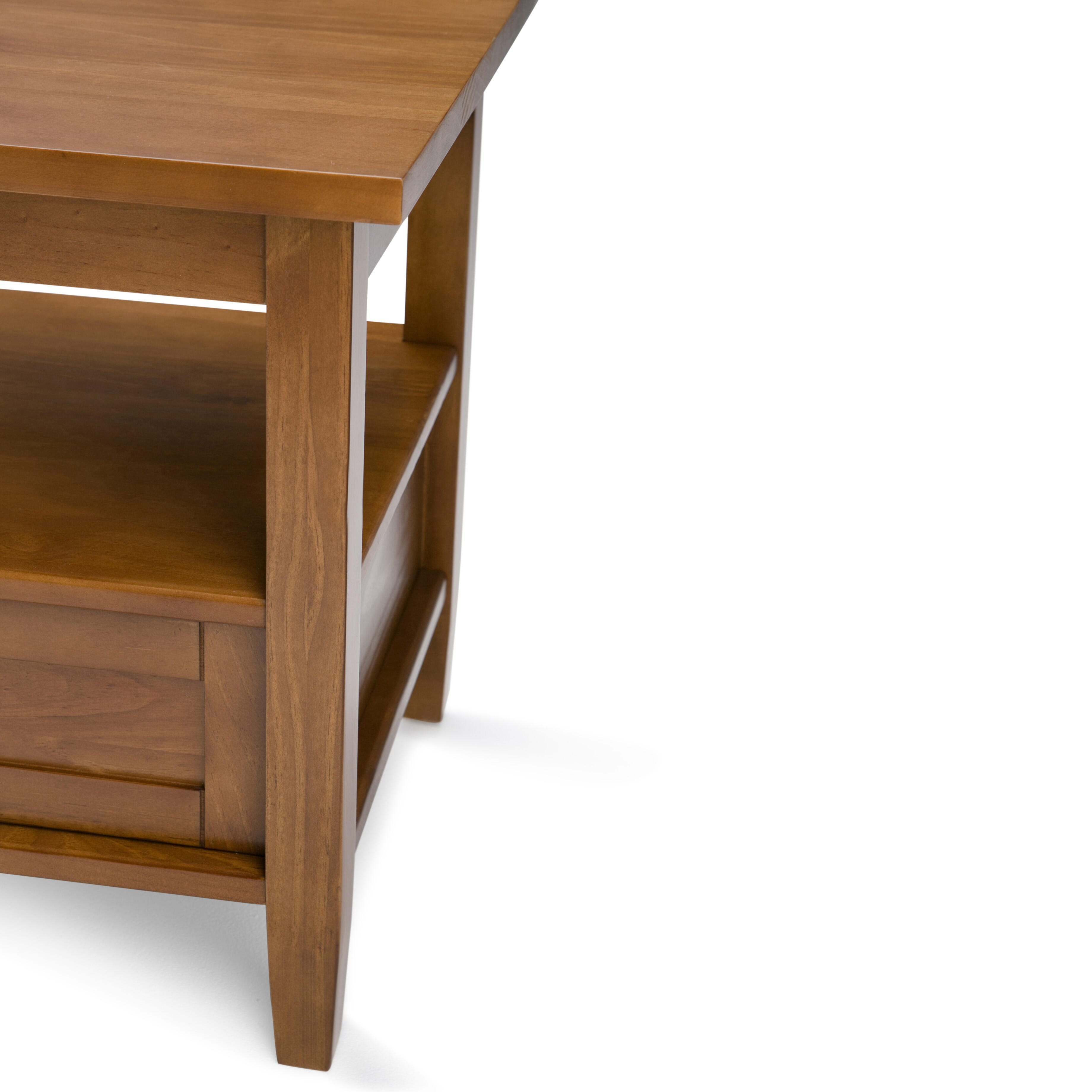 Simpli Home Warm Shaker End Table, Light Golden Brown, large
