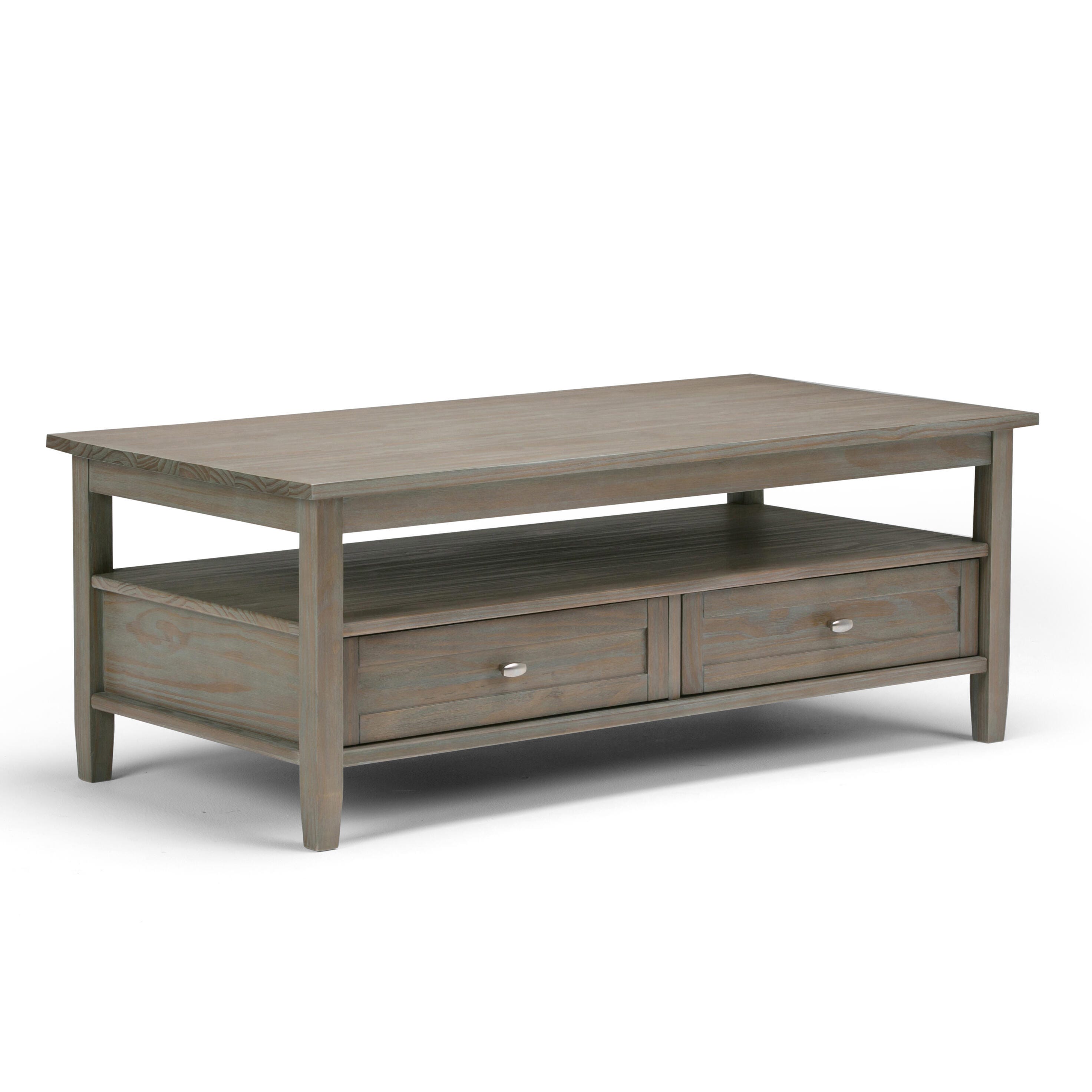 Simpli Home Warm Shaker Coffee Table, Distressed Gray, large