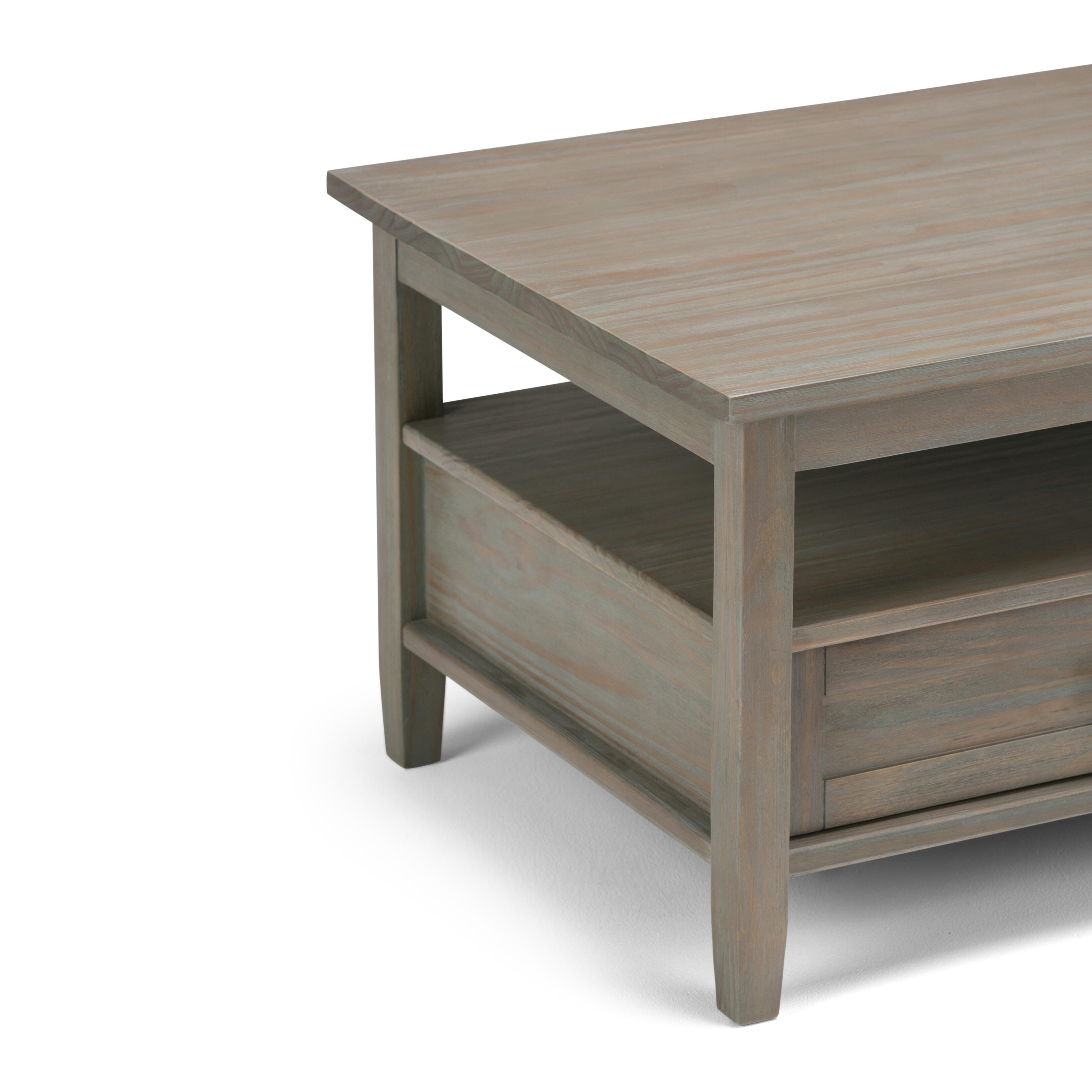 Simpli Home Warm Shaker Coffee Table, Distressed Gray, large