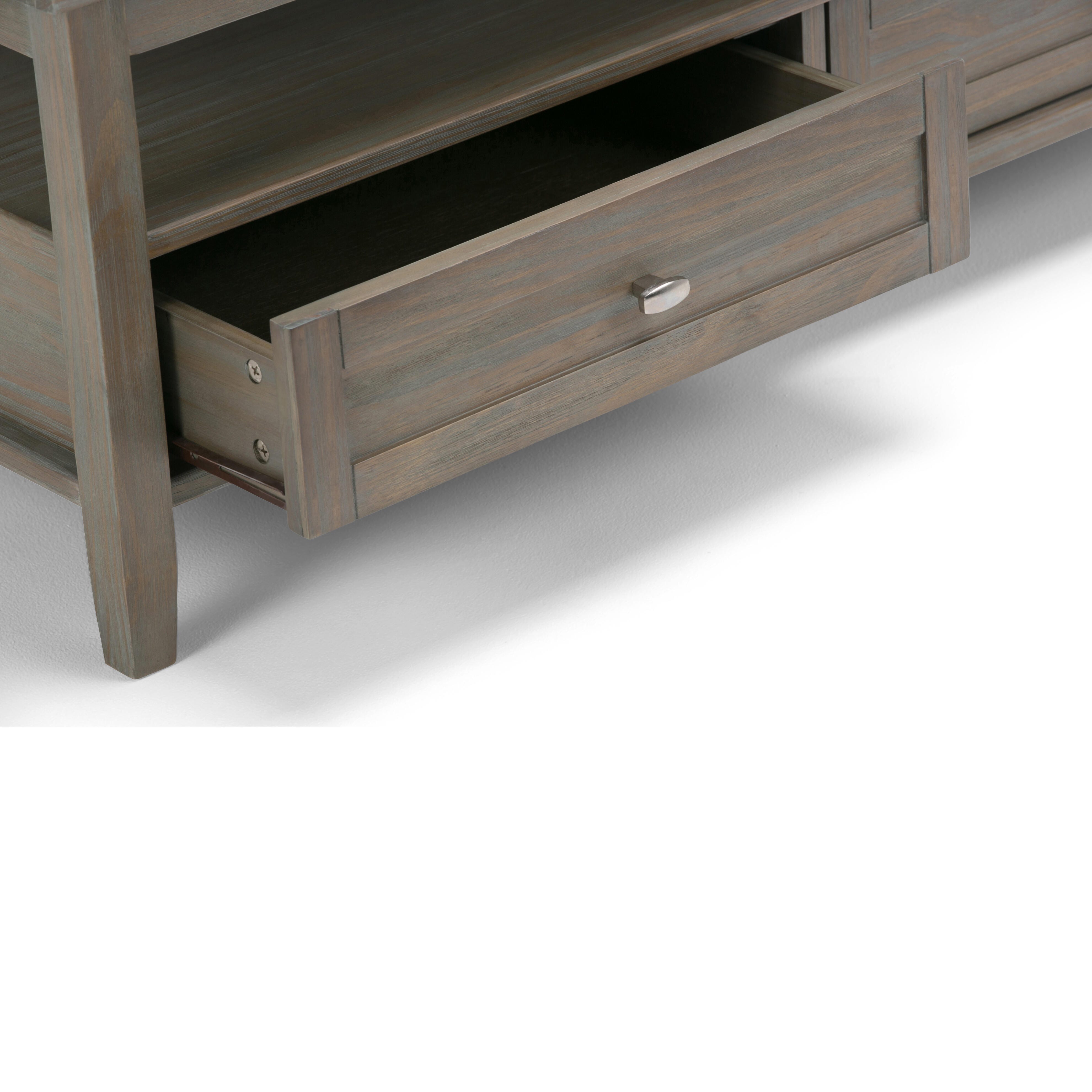 Simpli Home Warm Shaker Coffee Table, Distressed Gray, large