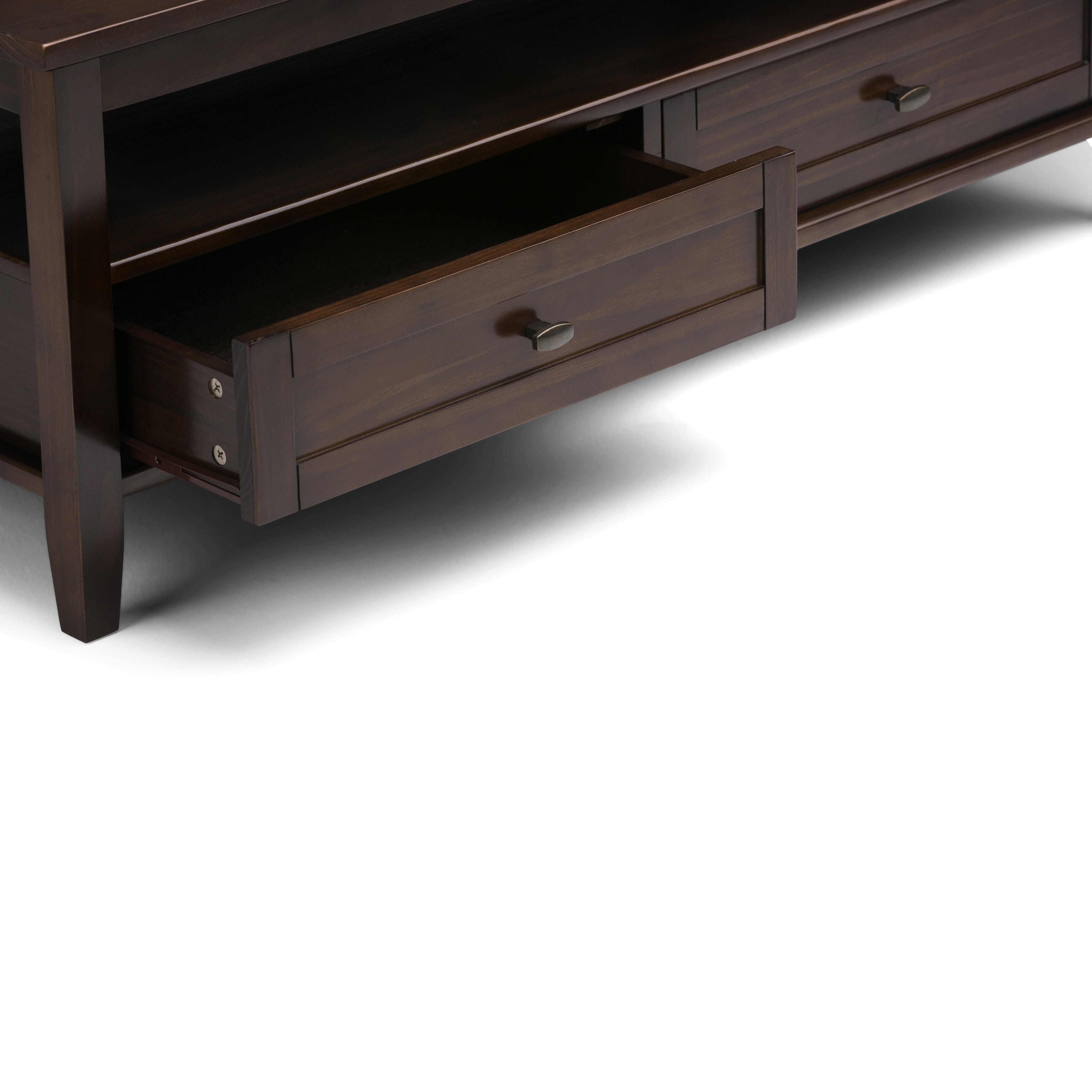 Simpli Home Warm Shaker Coffee Table, Tobacco Brown, large