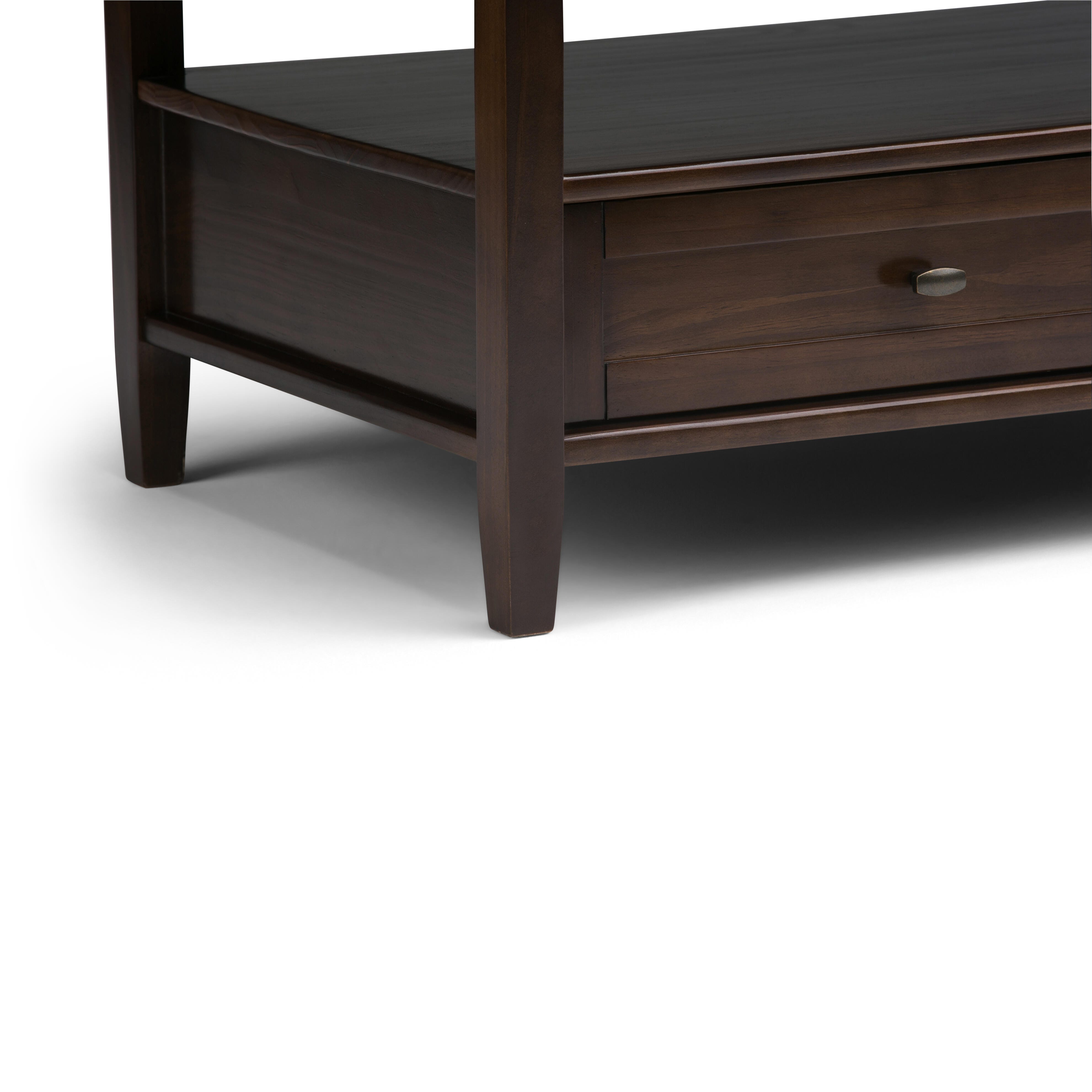 Simpli Home Warm Shaker Coffee Table, Tobacco Brown, large