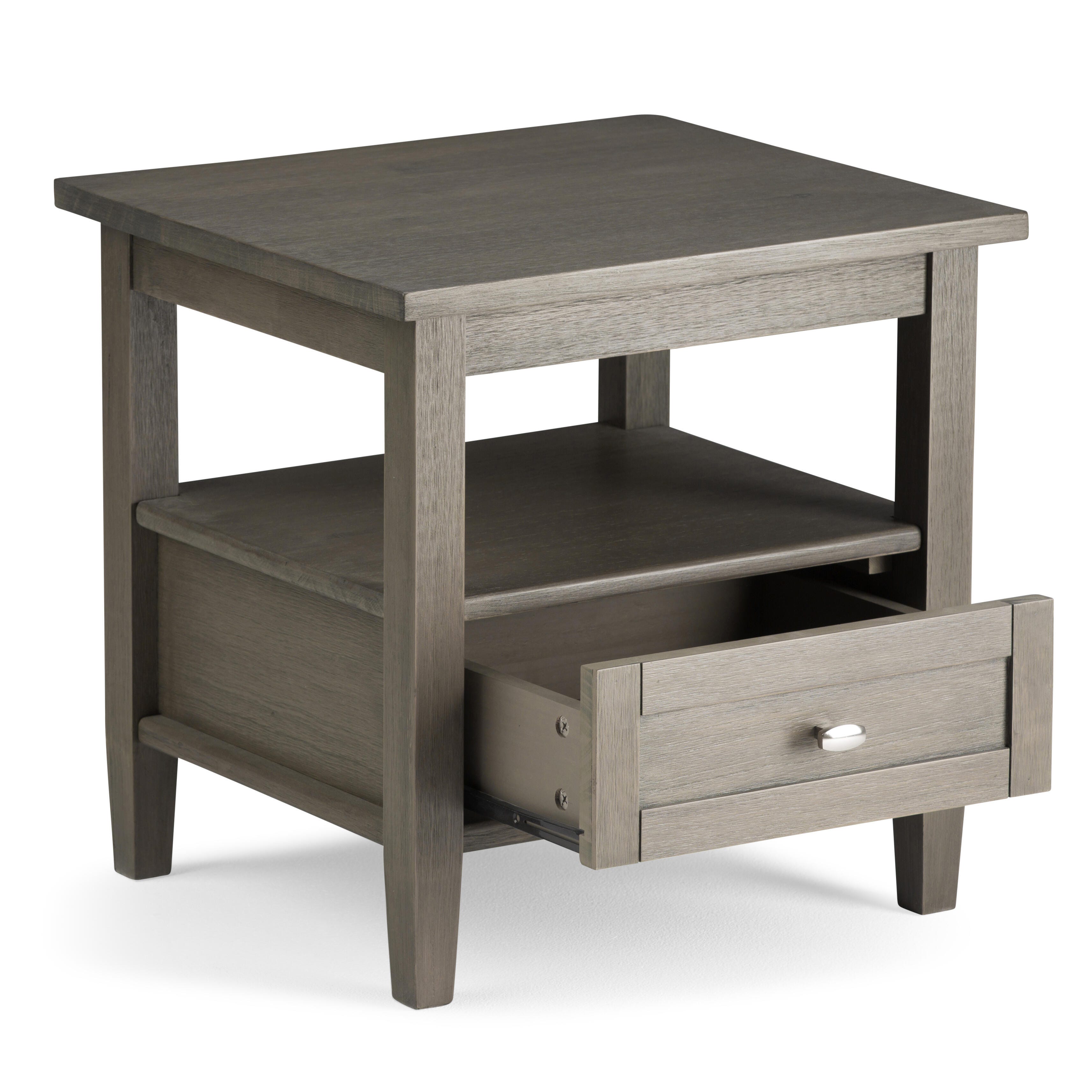 Simpli Home Warm Shaker End Table, Farmhouse Gray, large