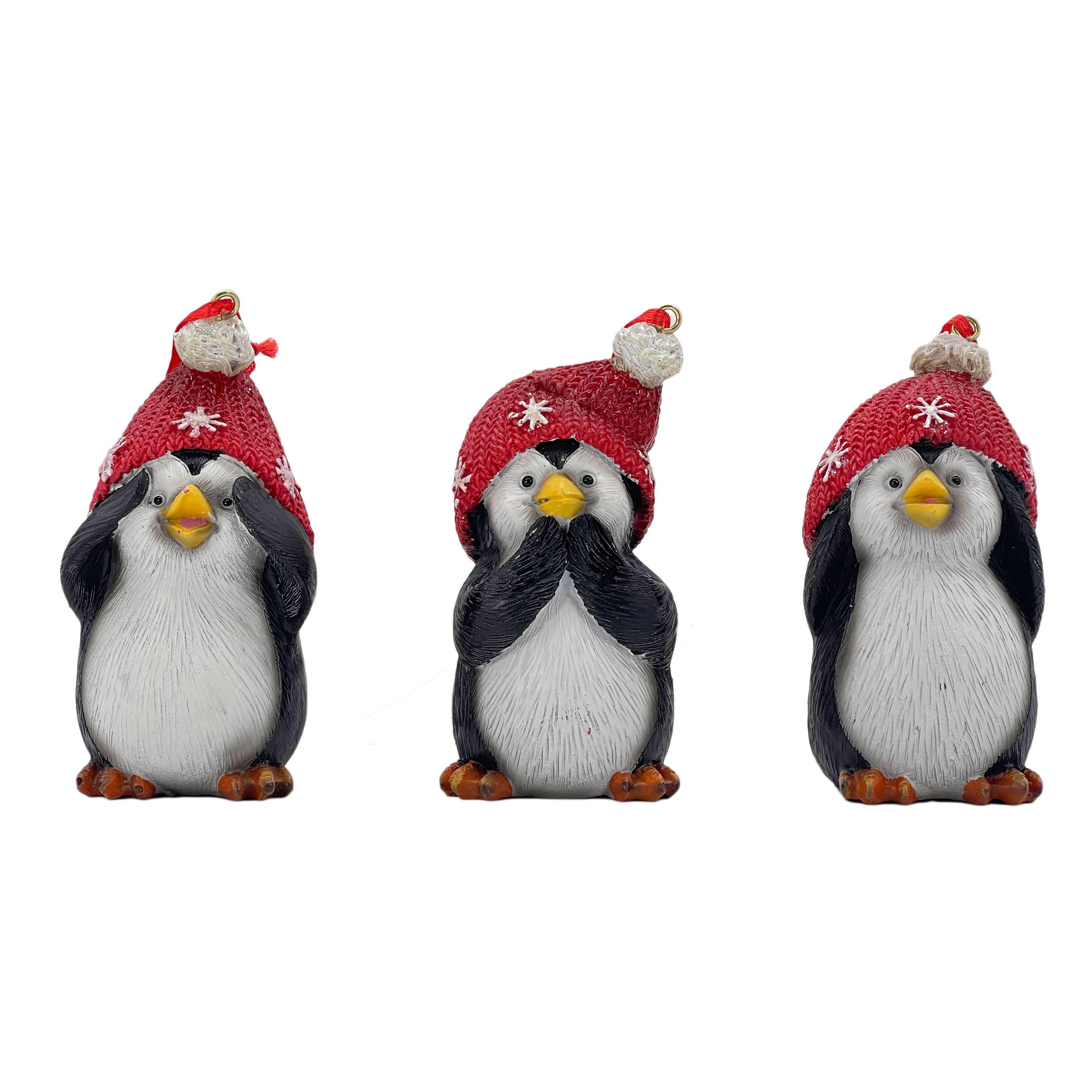 Galt International Happy Penguin Ornaments (Set of 6), , large