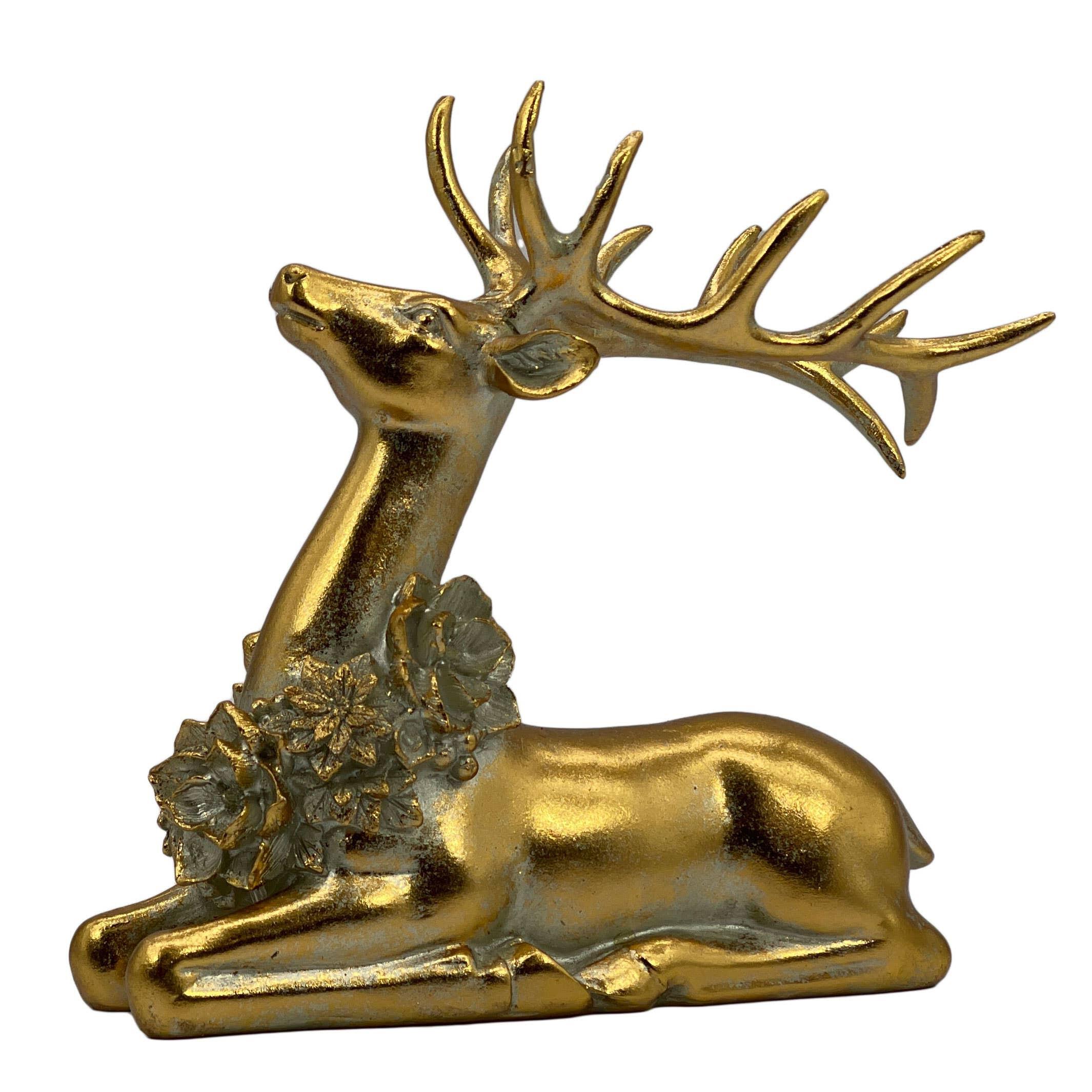 Galt International Reindeer Pointsetta Statue, , large