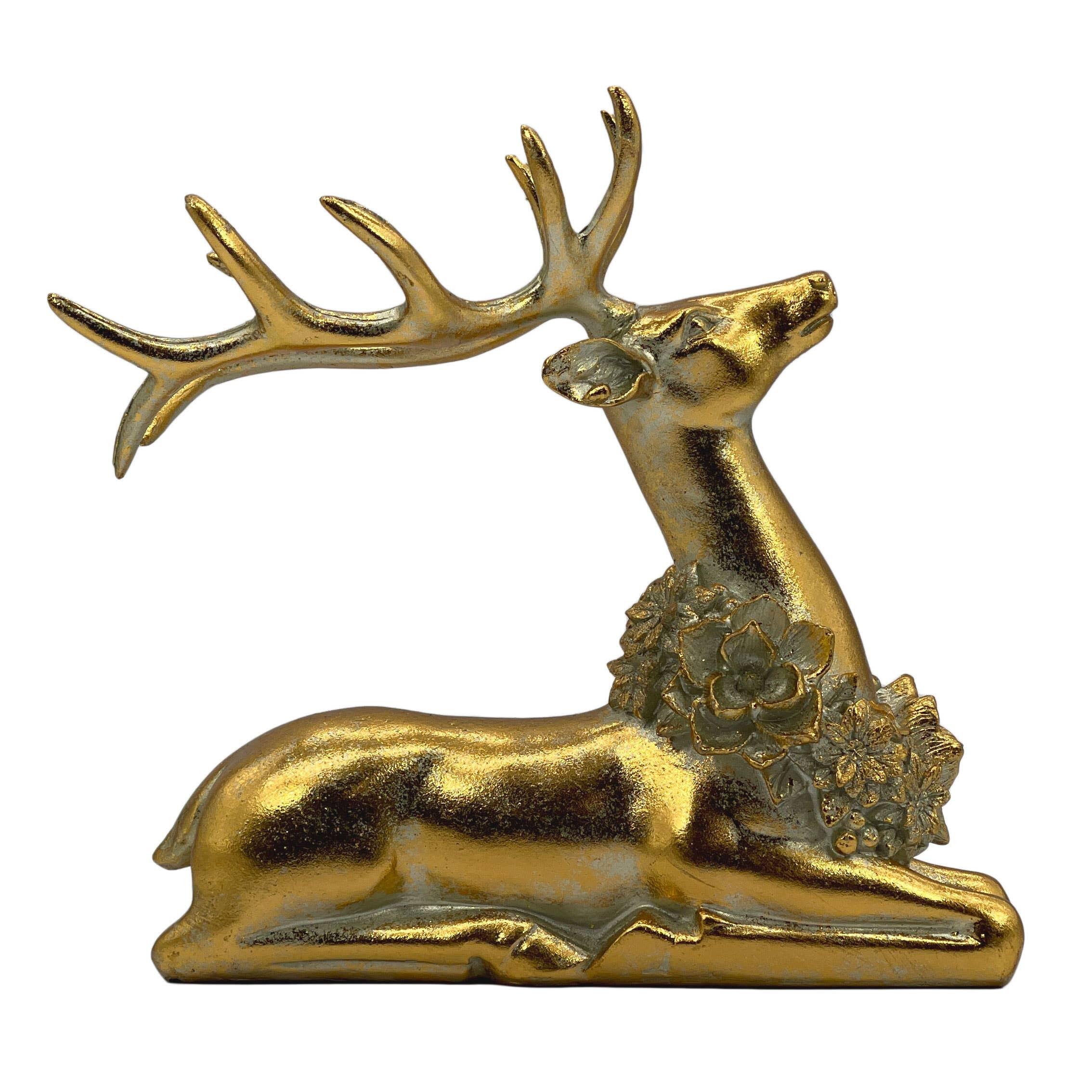 Galt International Reindeer Pointsetta Statue, , large