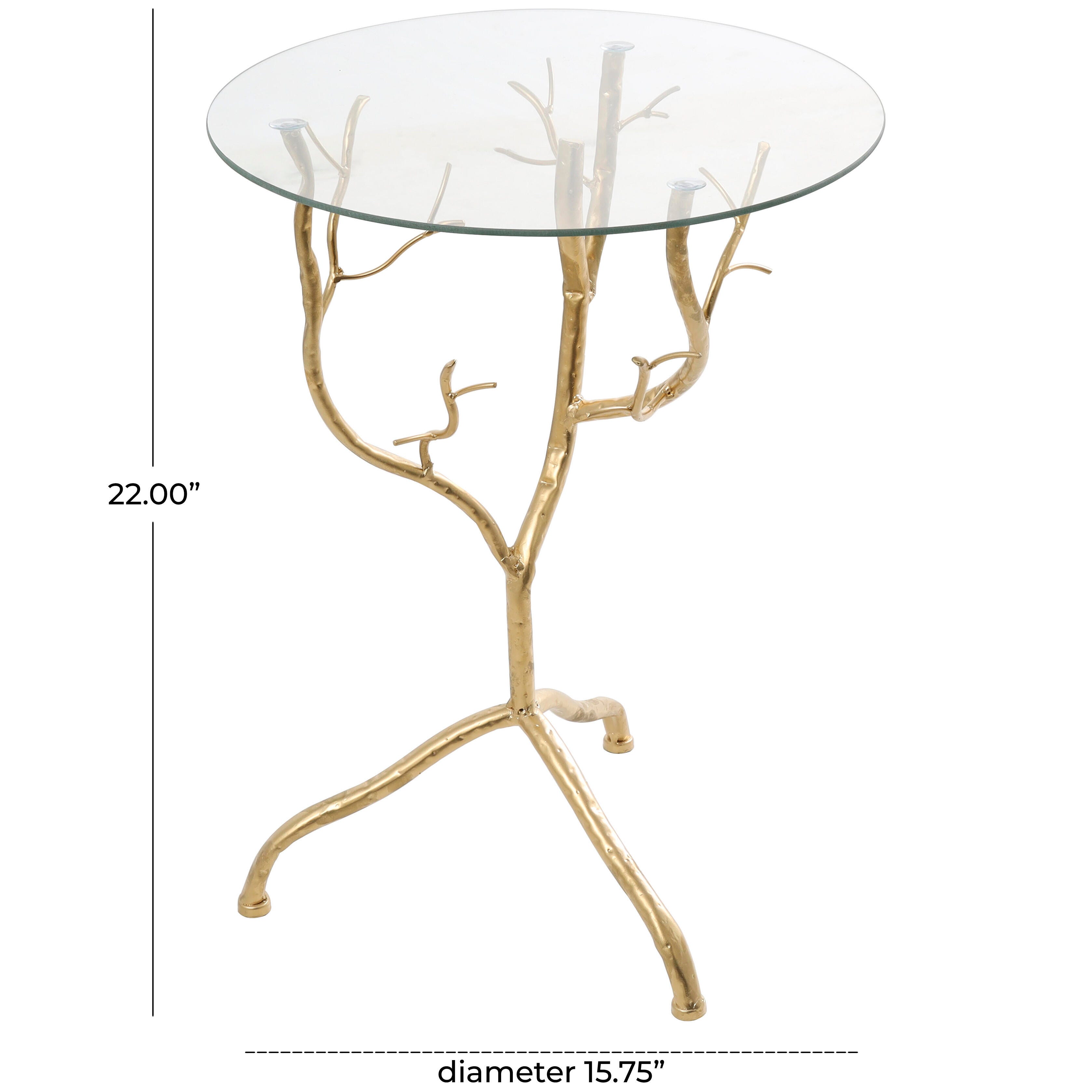 Bayberry Lane Branch Accent Table, Gold, large