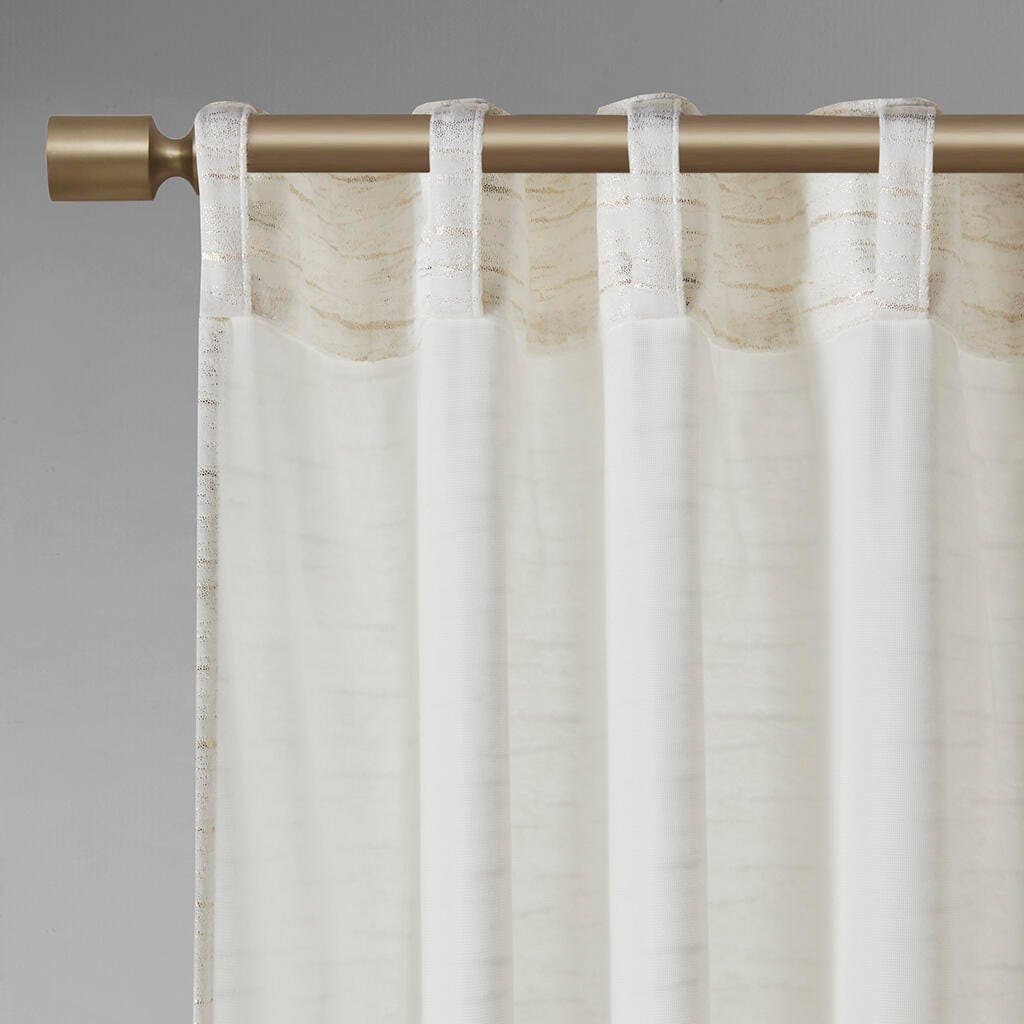 Colt Room Darkening Curtain (Set of 2), White/Gold, large