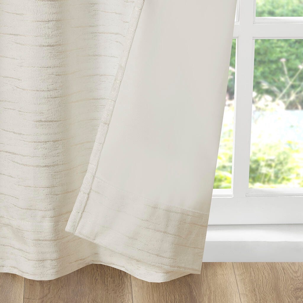 Colt Room Darkening Curtain (Set of 2), White/Gold, large
