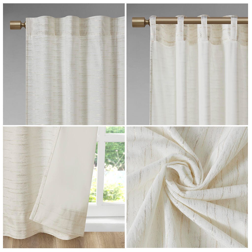 Colt Room Darkening Curtain (Set of 2), White/Gold, large