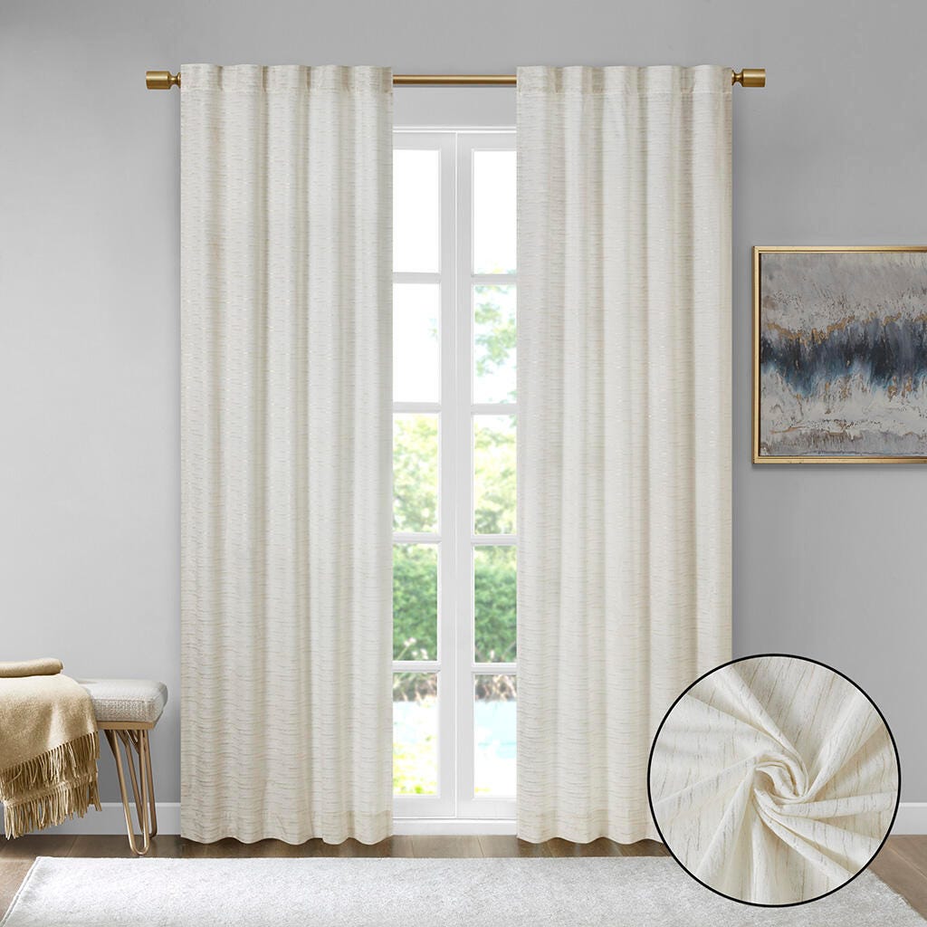 Colt Room Darkening Curtain (Set of 2), White/Gold, large
