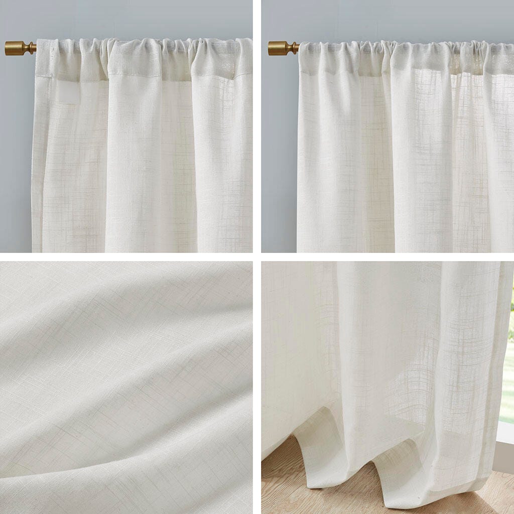 Kyler Curtain (Set of 2), White, large
