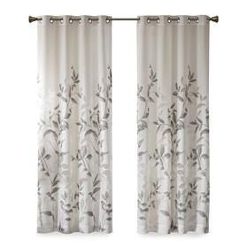 Cecily Burnout Curtain (Set of 2), Gray, rollover