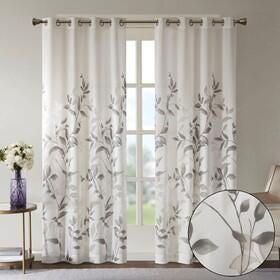Cecily Burnout Curtain (Set of 2), Gray, large