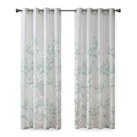Cecily Burnout Curtain (Set of 2), Aqua, large
