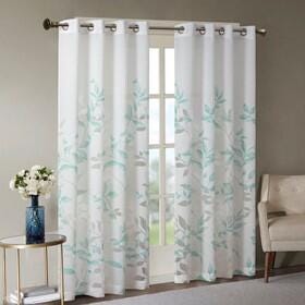 Cecily Burnout Curtain (Set of 2), Aqua, large