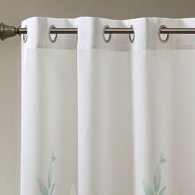 Cecily Burnout Curtain (Set of 2), Aqua, large