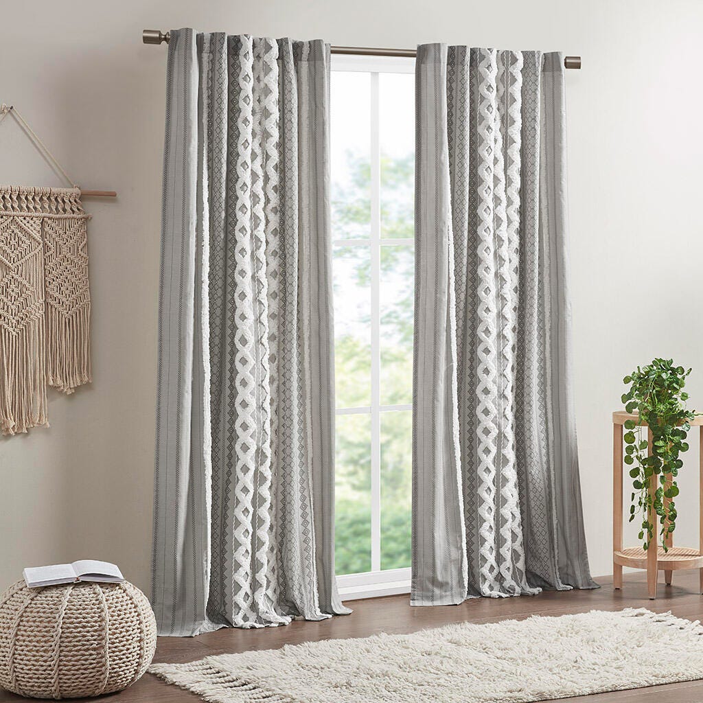 Imani Curtain Panel, Gray, large