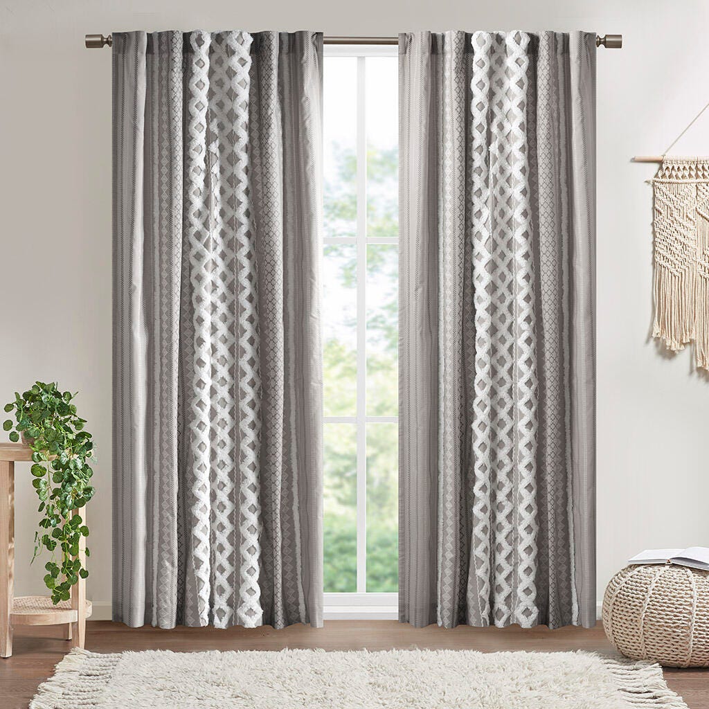 Imani Curtain Panel, Gray, large