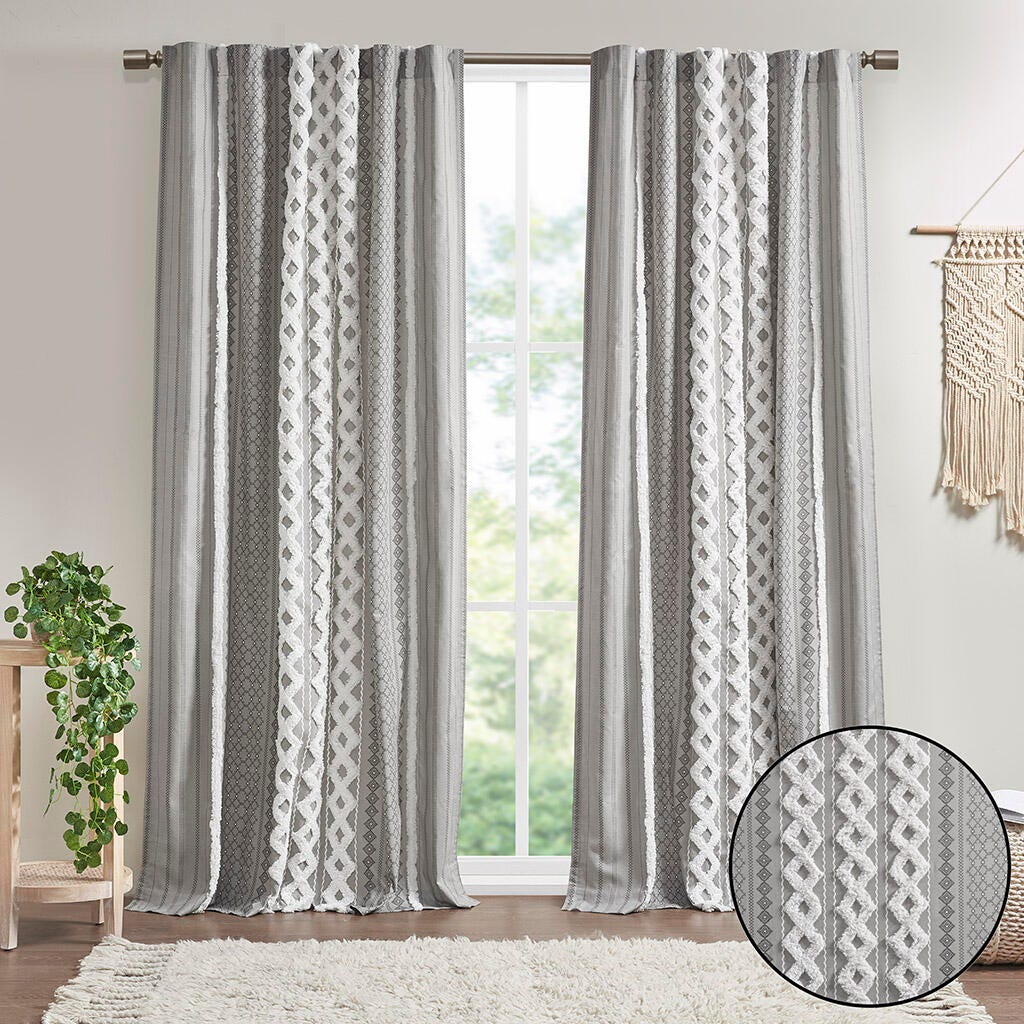 Imani Curtain Panel, Gray, large