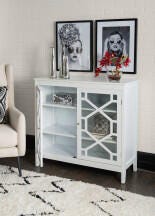 Linon Kedrick Large Cabinet, White, large